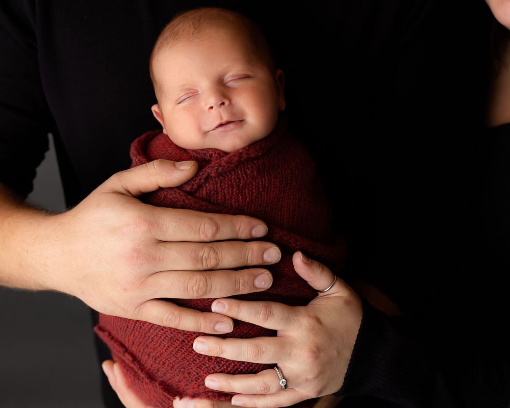 Professional newborn photo - red