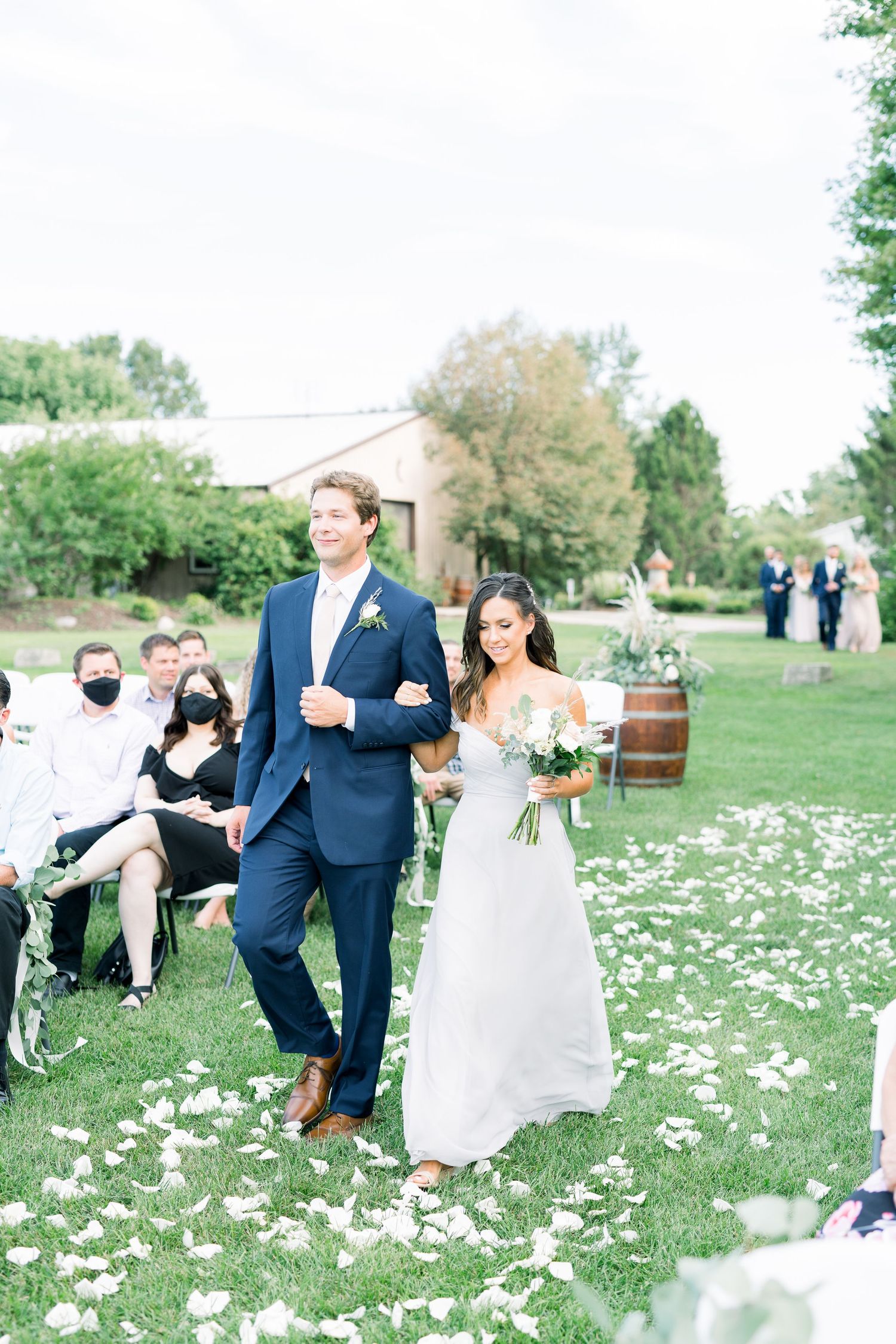 Vineyard photos with white willow events at Prairie Moon Winery wedding in Ames, Iowa