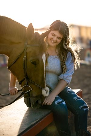 horse and rider senior portraits equestrian equine photoshoot sunset