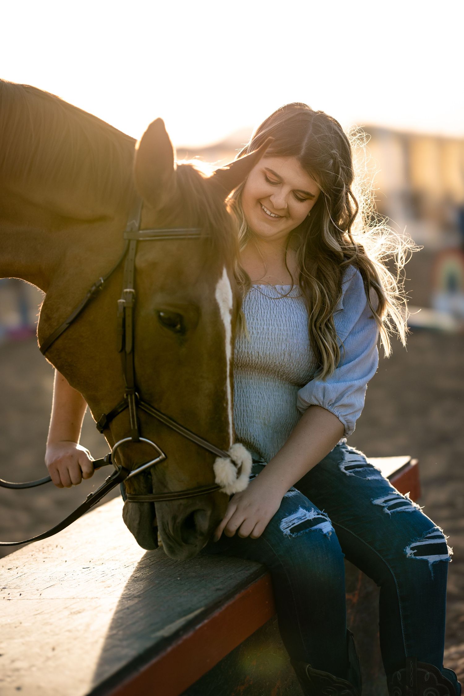 horse and rider senior portraits equestrian equine photoshoot sunset