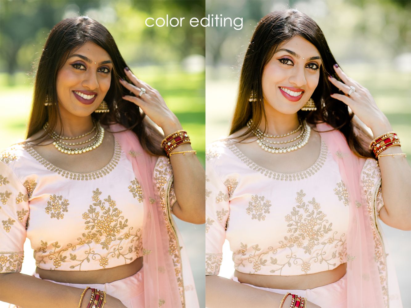 color editing for wedding photographers