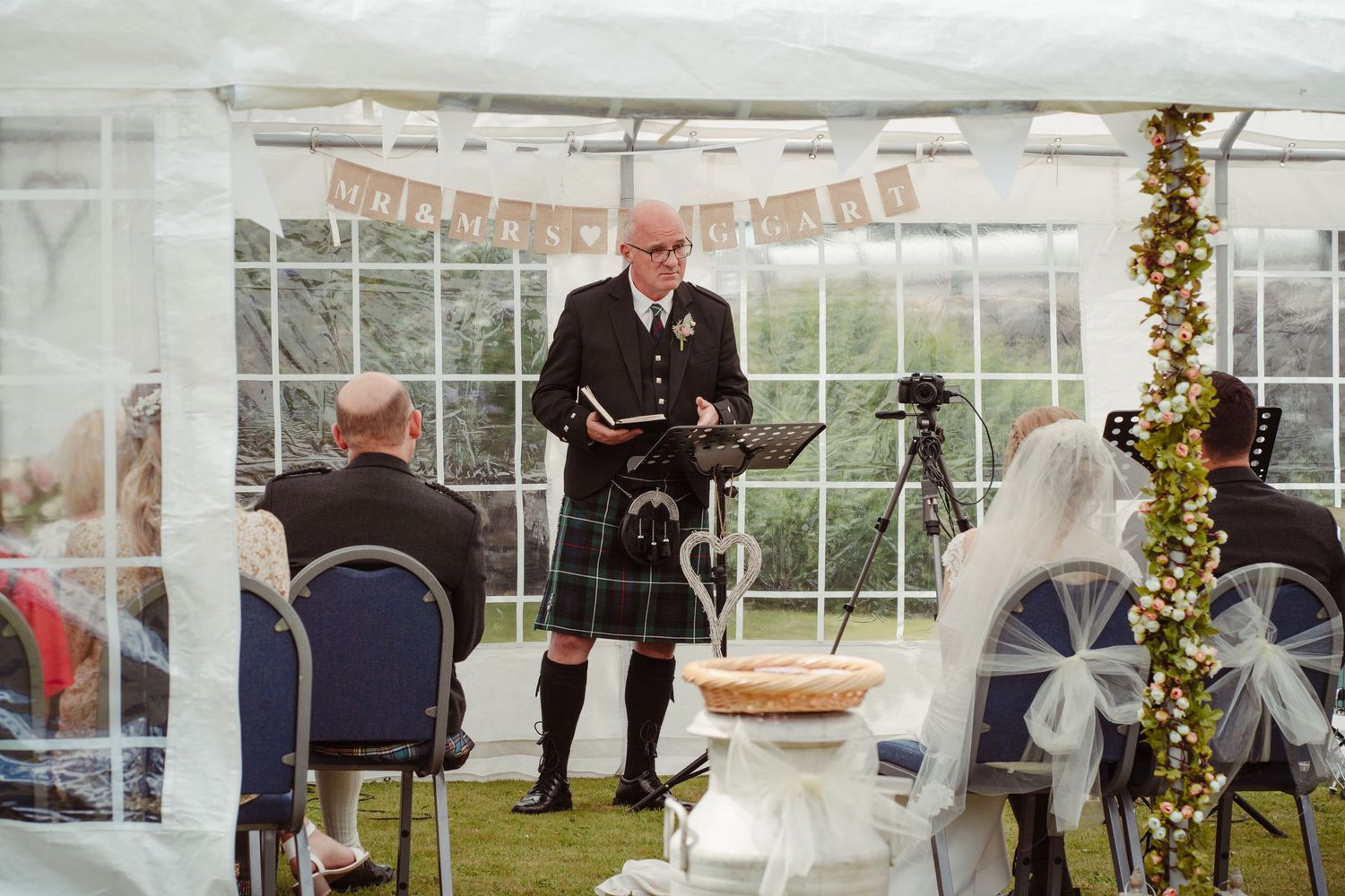 Wedding Ceremony at Home; Lockdown Photography in Leven, Fife