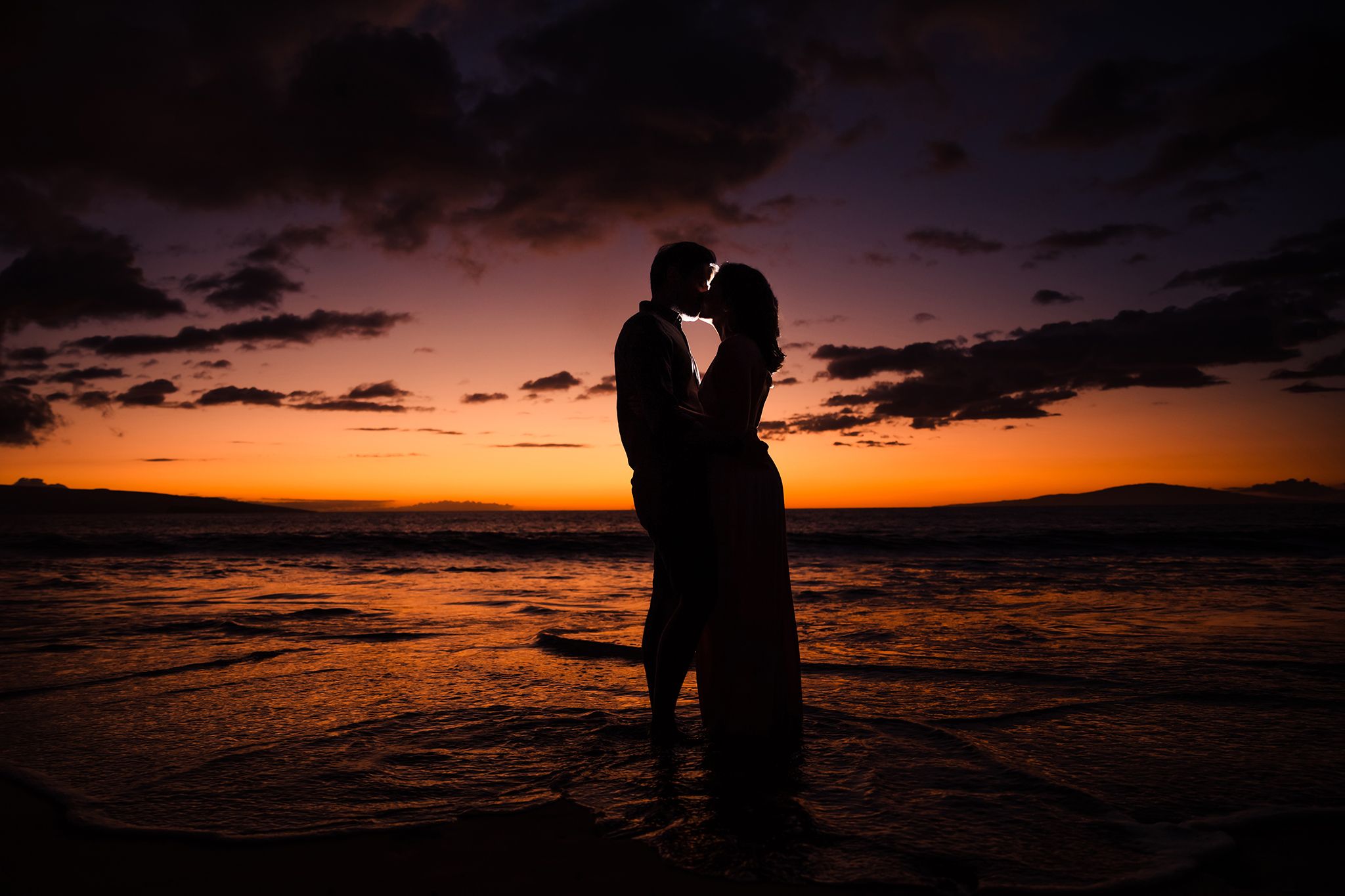 moody sunset silhouette