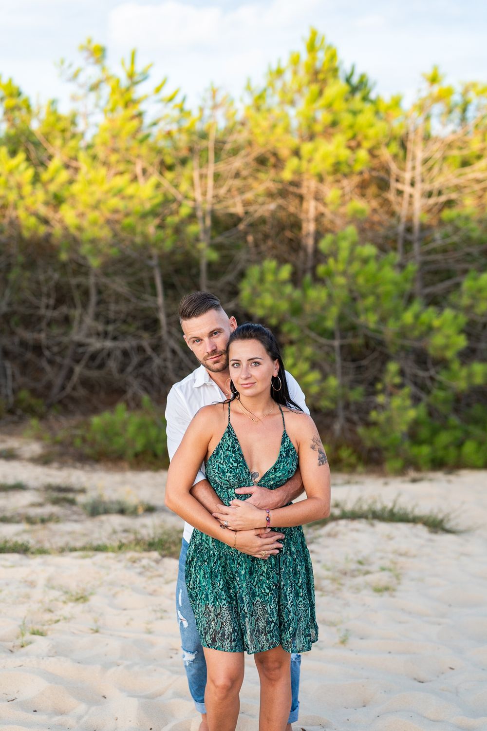 photo séance photo photographe couple océan coucher de soleil plage amour fiançailles souvenirs shooting photo à deux