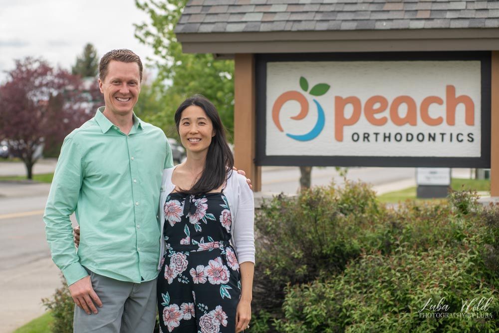 Save local businesses project featuring owners in Post Falls by photographer Luba Wold Peach Orthodontics
