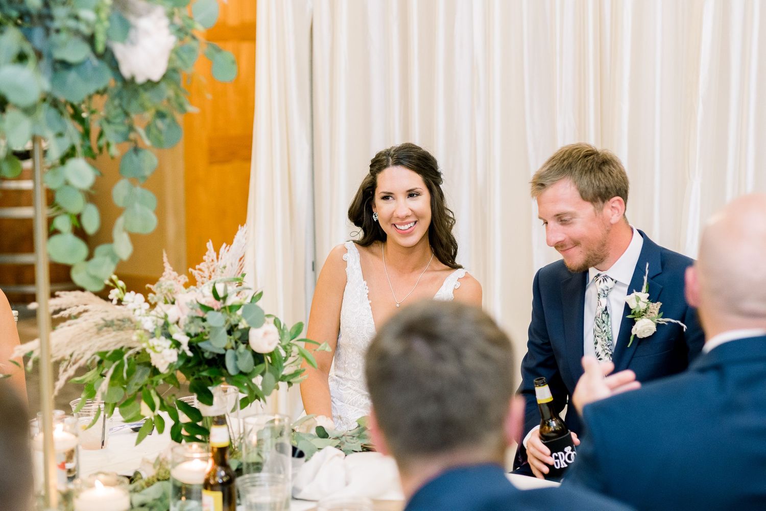 Vineyard photos with white willow events at Prairie Moon Winery wedding in Ames, Iowa