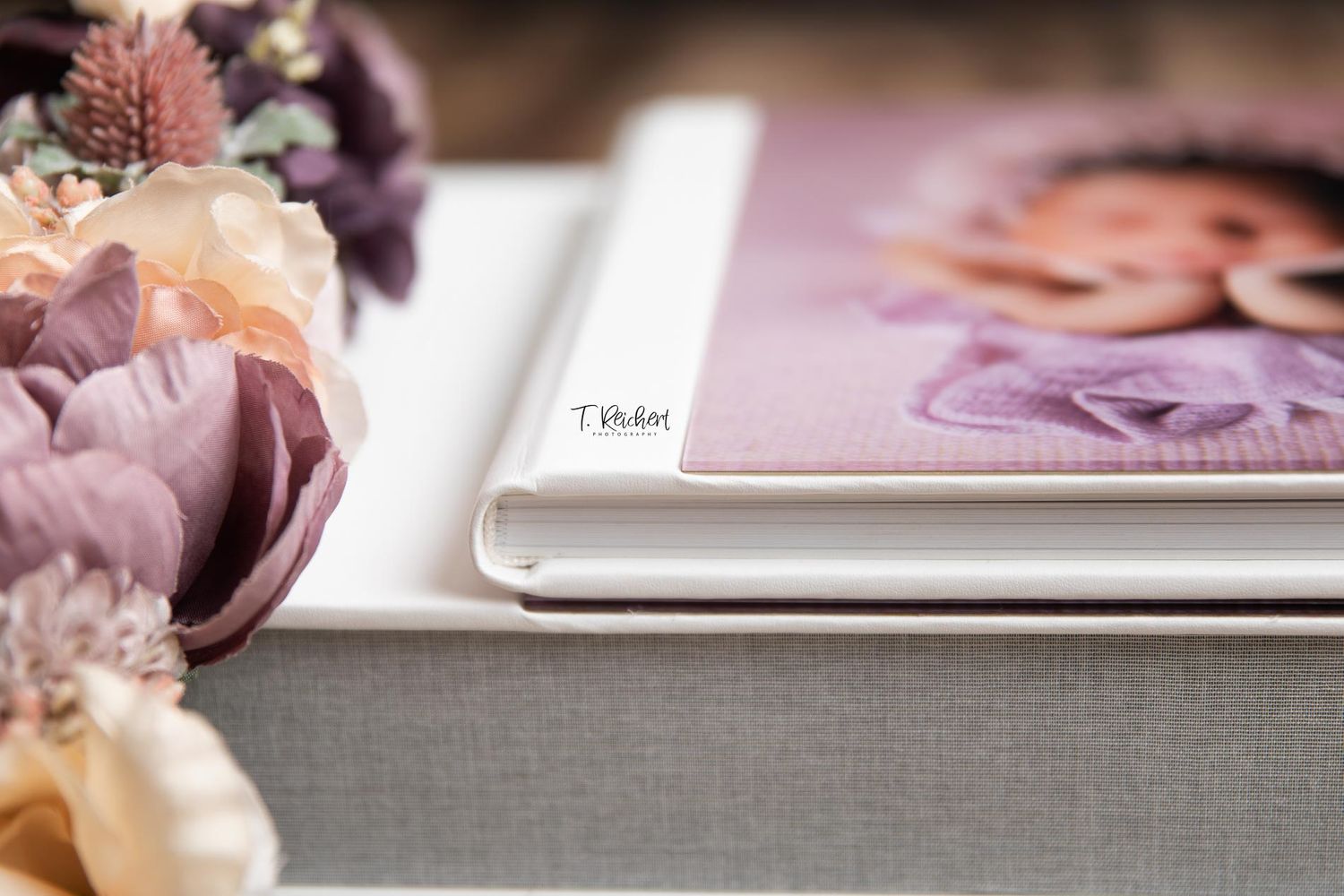 10x10 acrylic album by t. reichert photography for newborn and maternity photographer