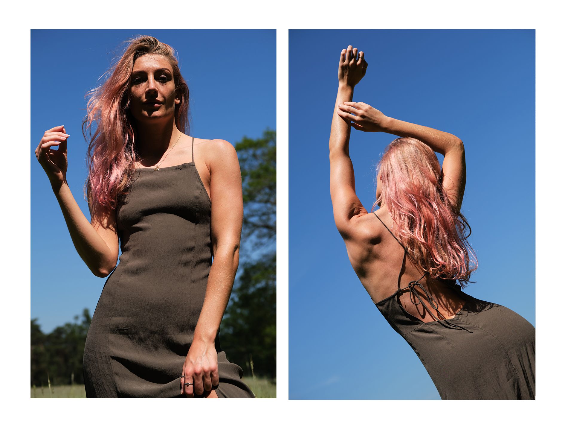 zara vintige vinted buiten blauwe lucht shoot fujixt3 model kamera express driftersandlovers scotch and soda pinkhair