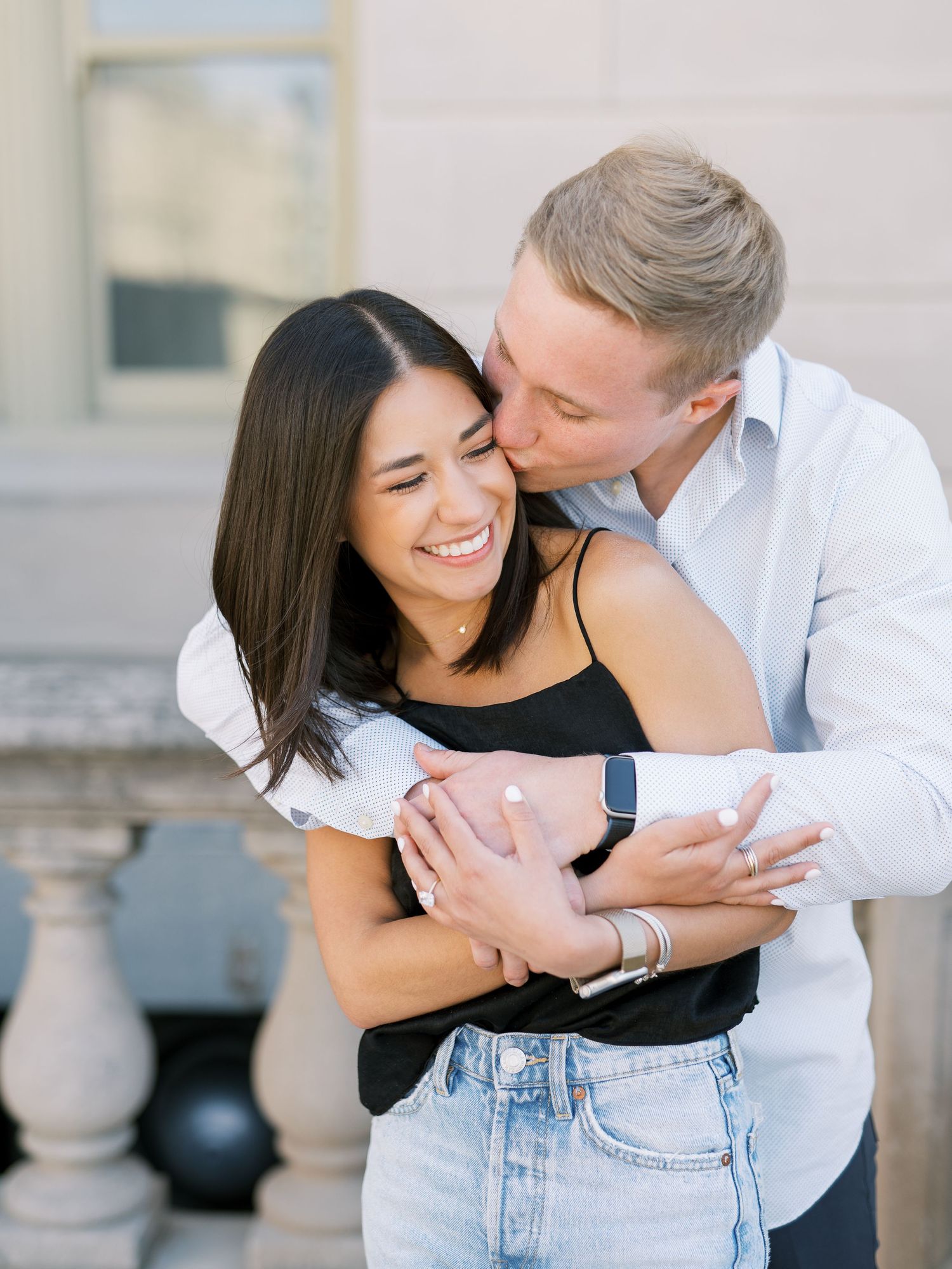Iowa City, Iowa engagement session in downtown Iowa City at the pentacrest