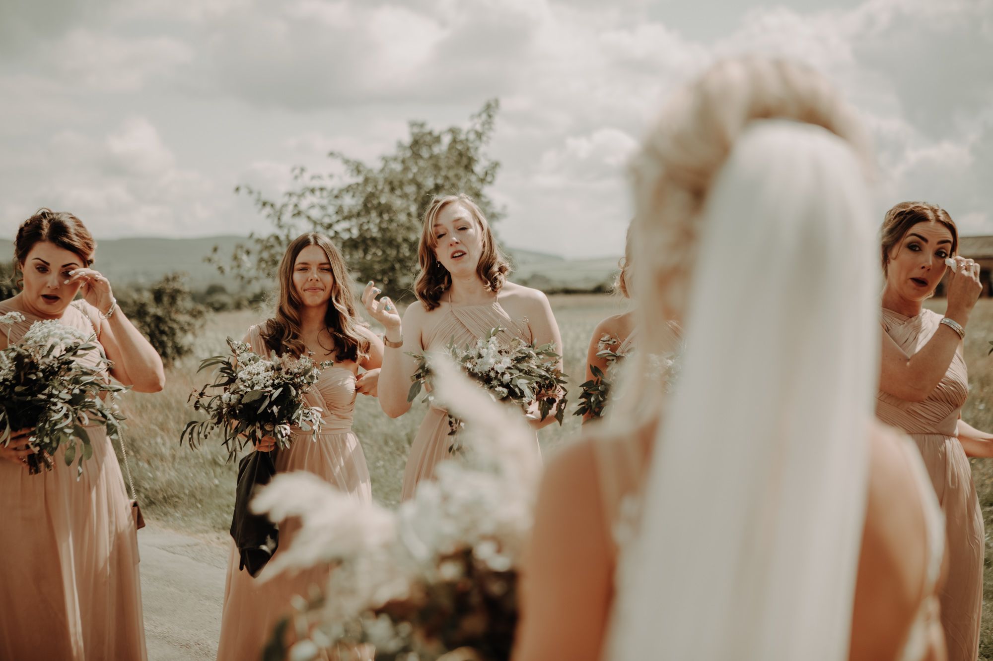 Bride and Bridesmaids reveal at Eden Barn