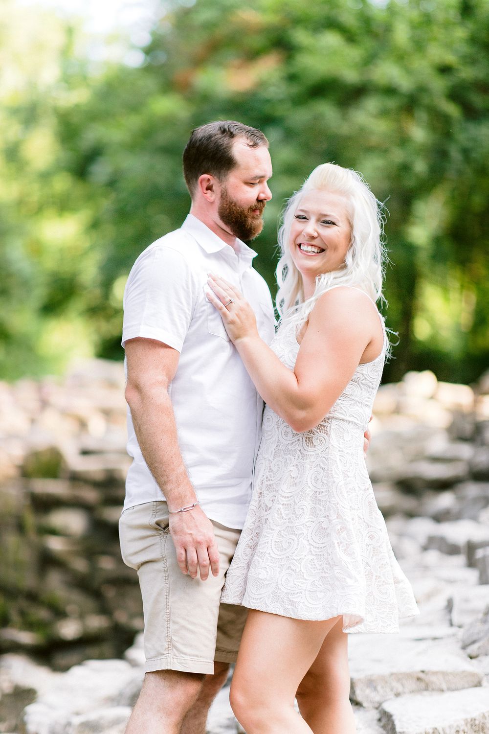Elizabeth Couch Photography Prairie creek engagement photos waterfall