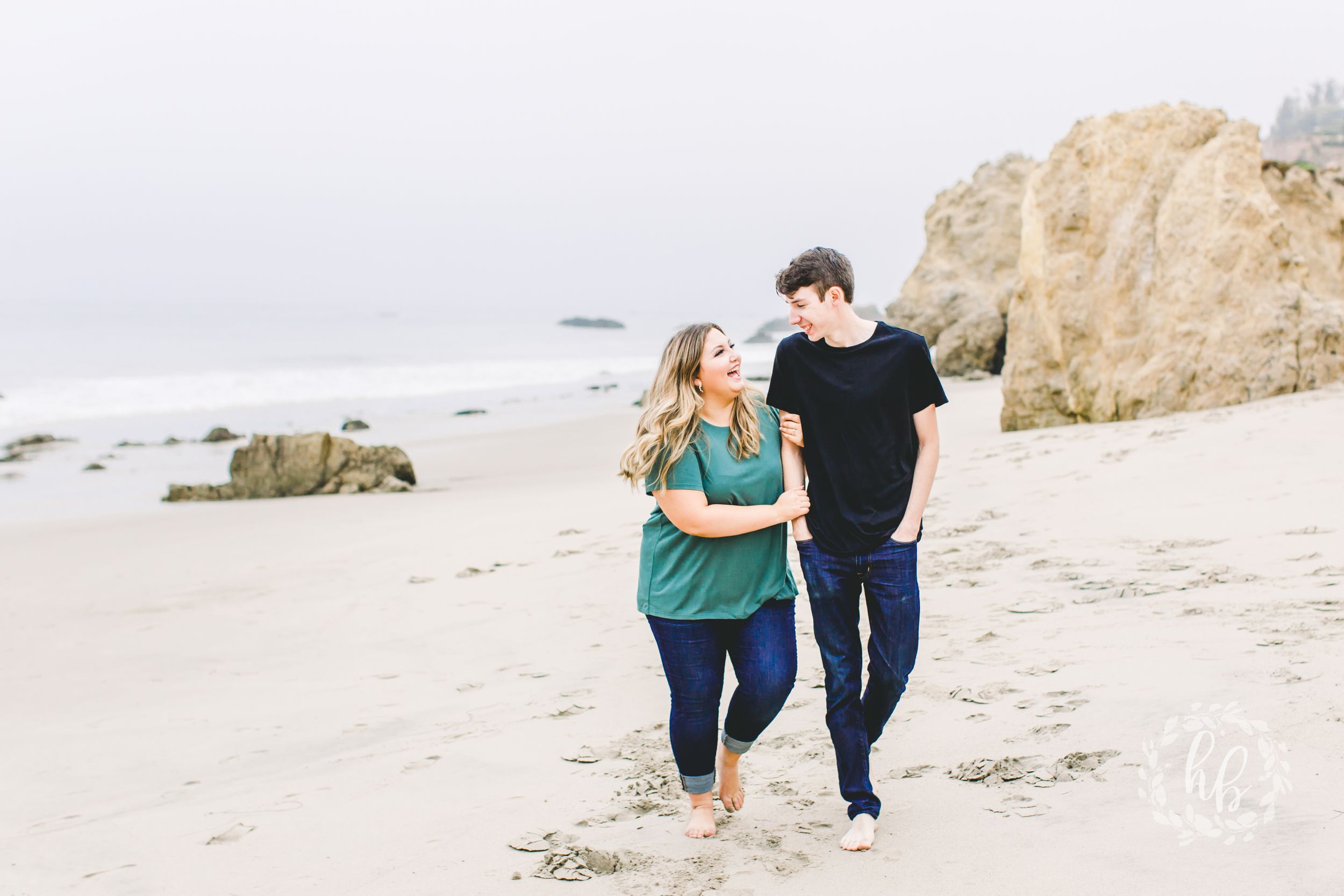 Malibu beach engagement photos
