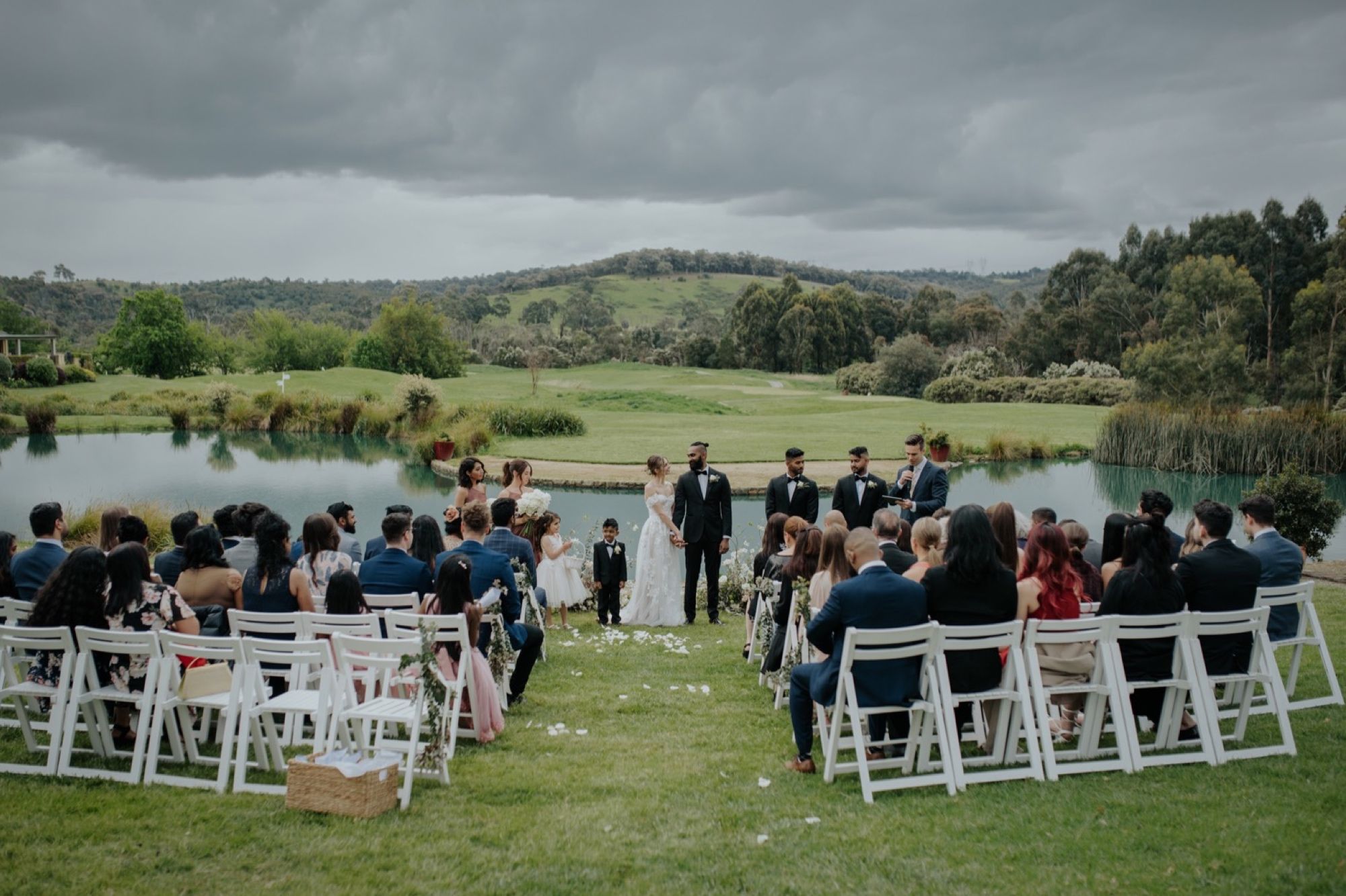 Outdoor wedding ceremony at Yarra Valley Lodge