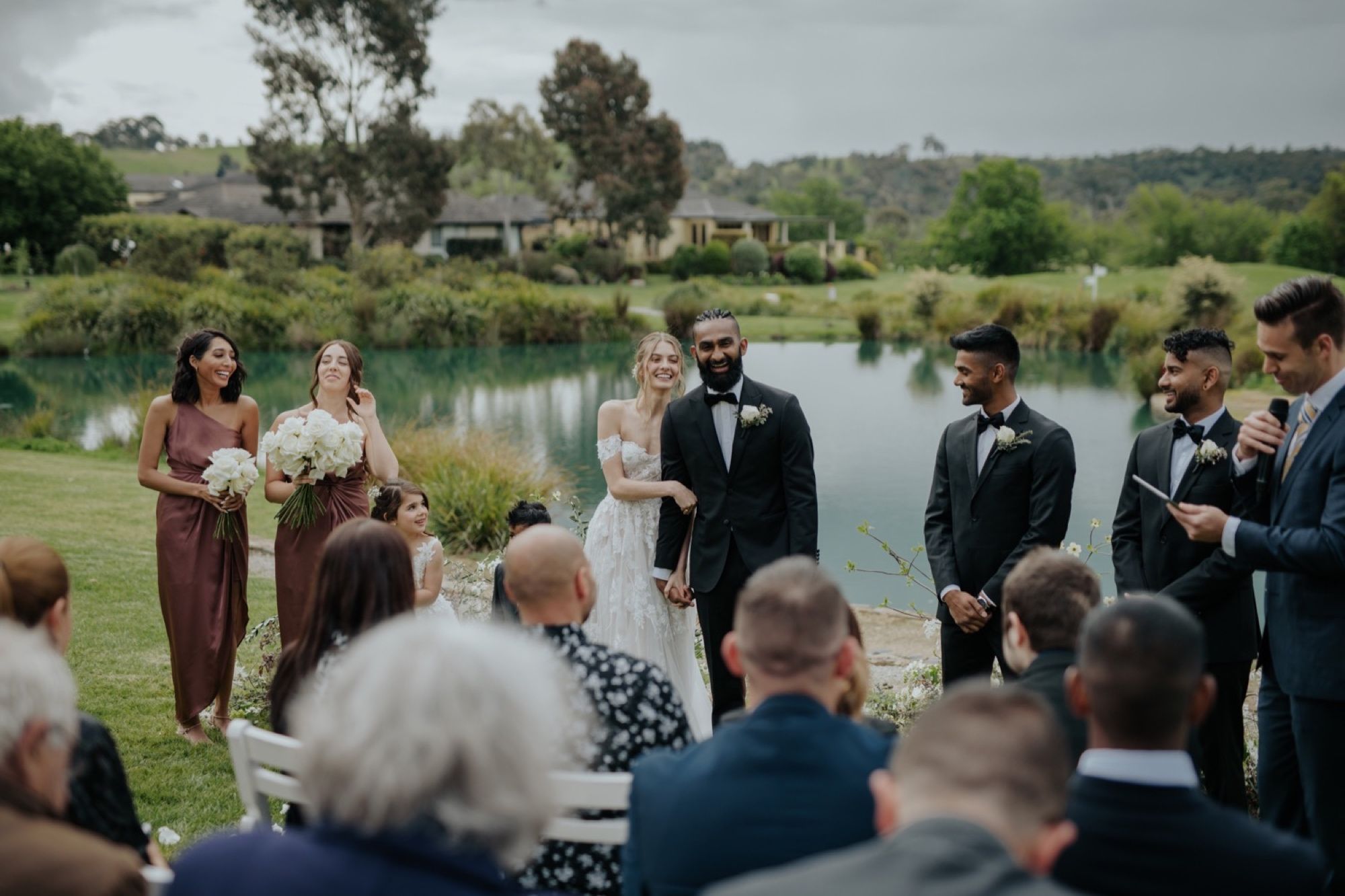 Outdoor wedding ceremony at Yarra Valley Lodge