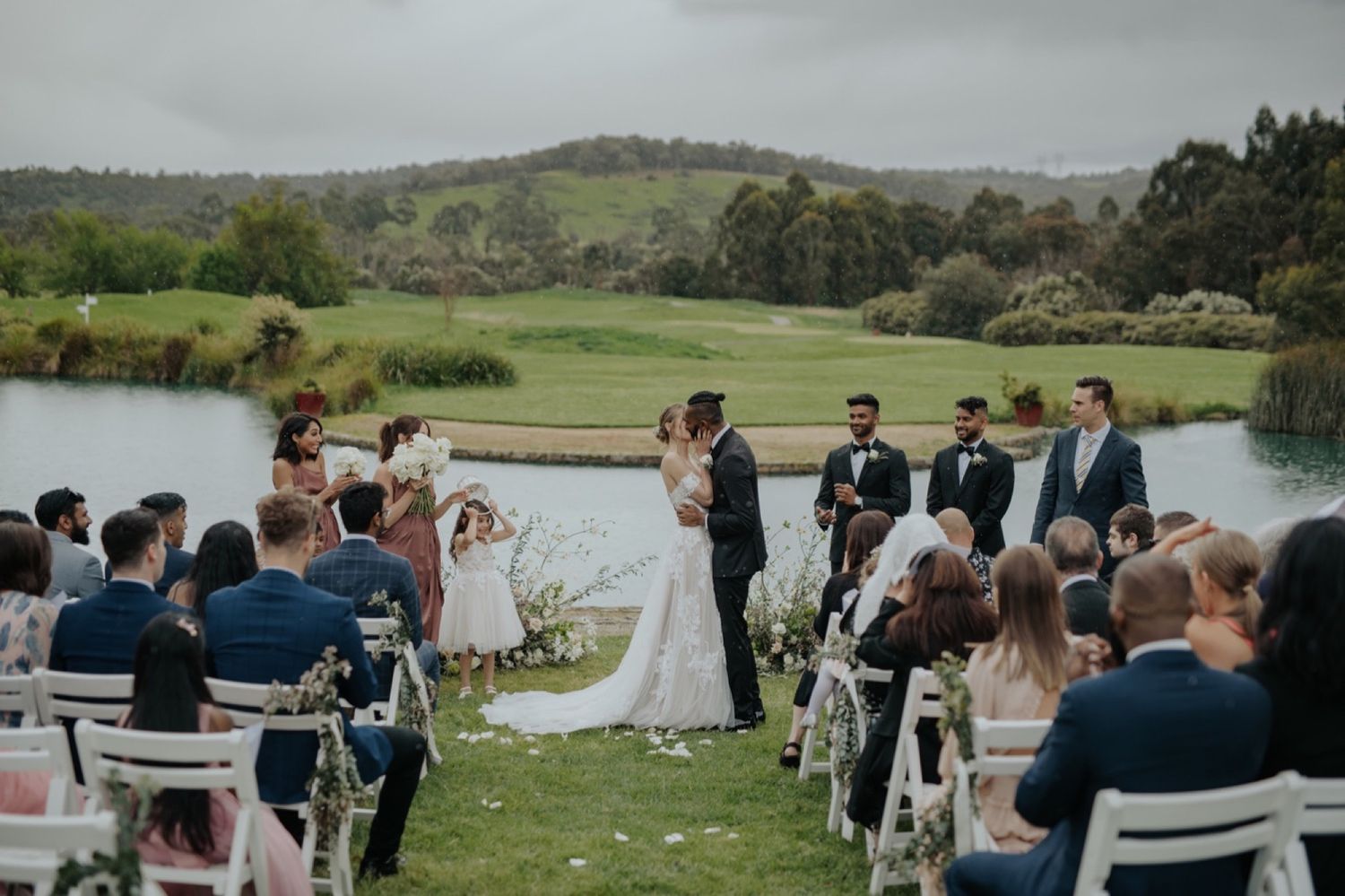 Outdoor wedding ceremony at Yarra Valley Lodge