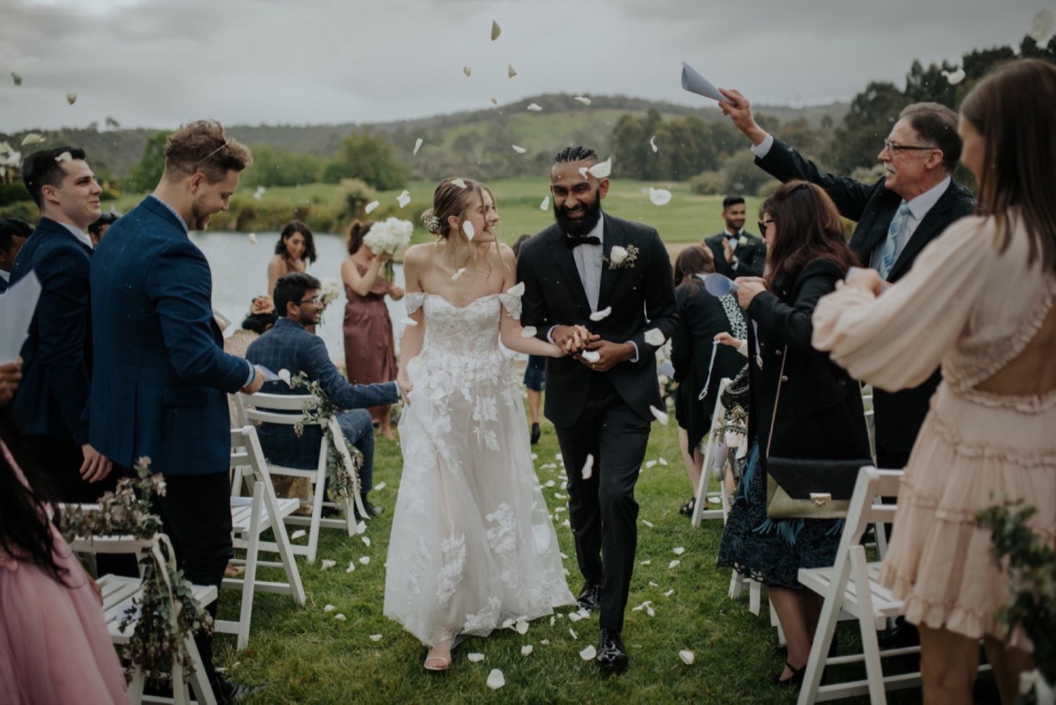 Outdoor wedding ceremony at Yarra Valley Lodge