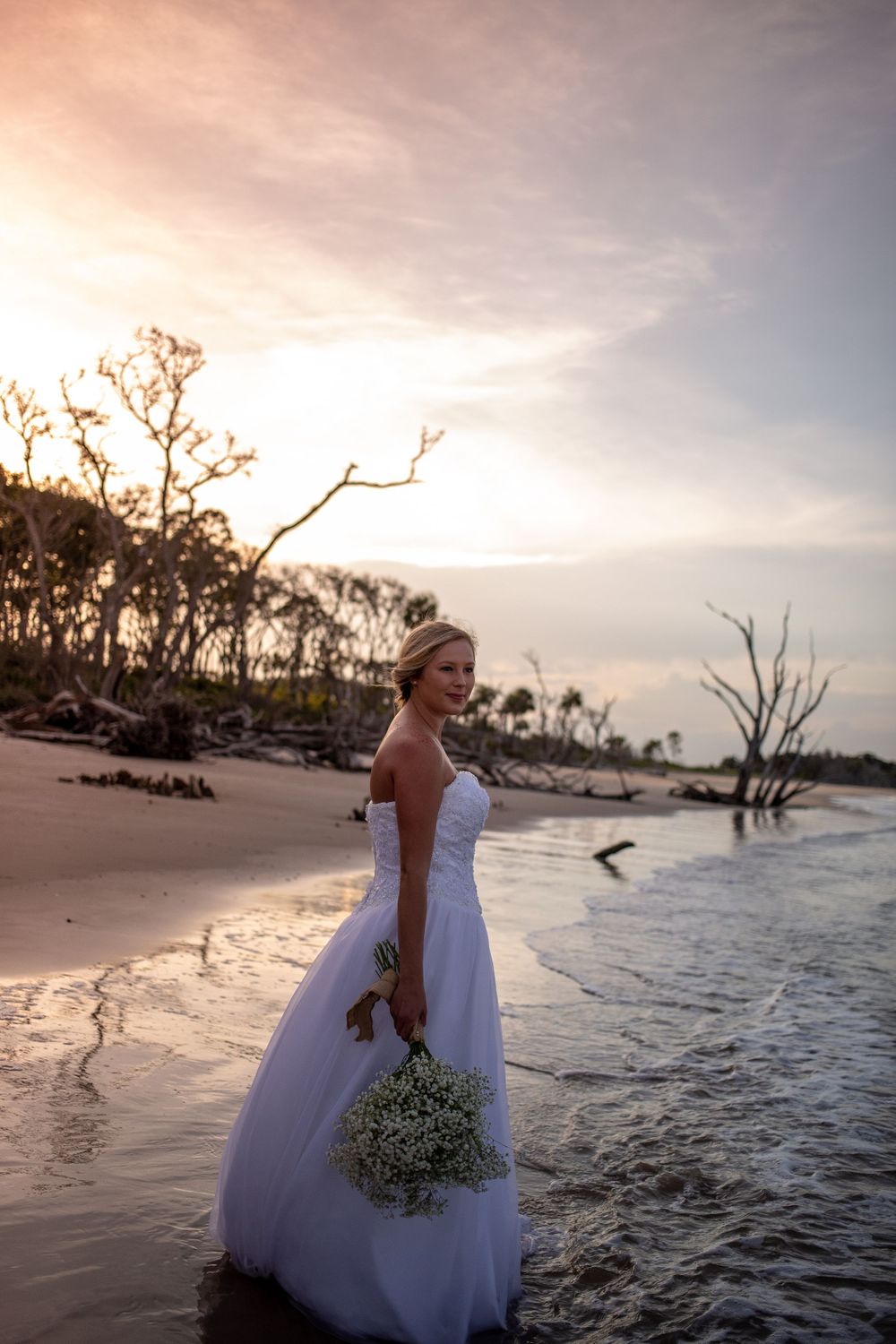 big talbot island boneyard beach bride styled shoot sunset