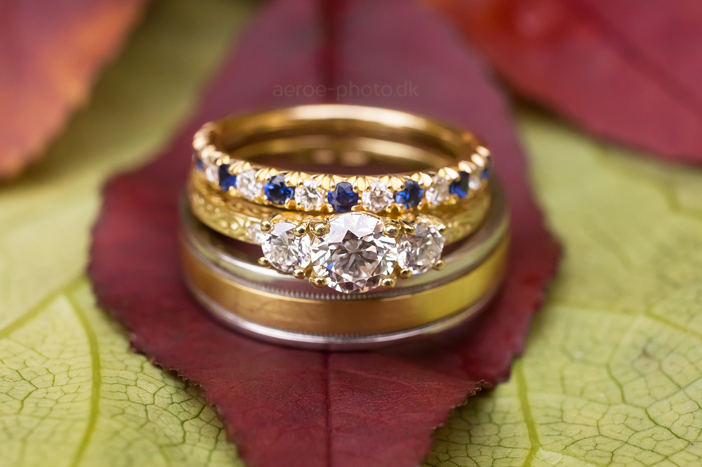 Wedding rings and some nice autumn leafs.