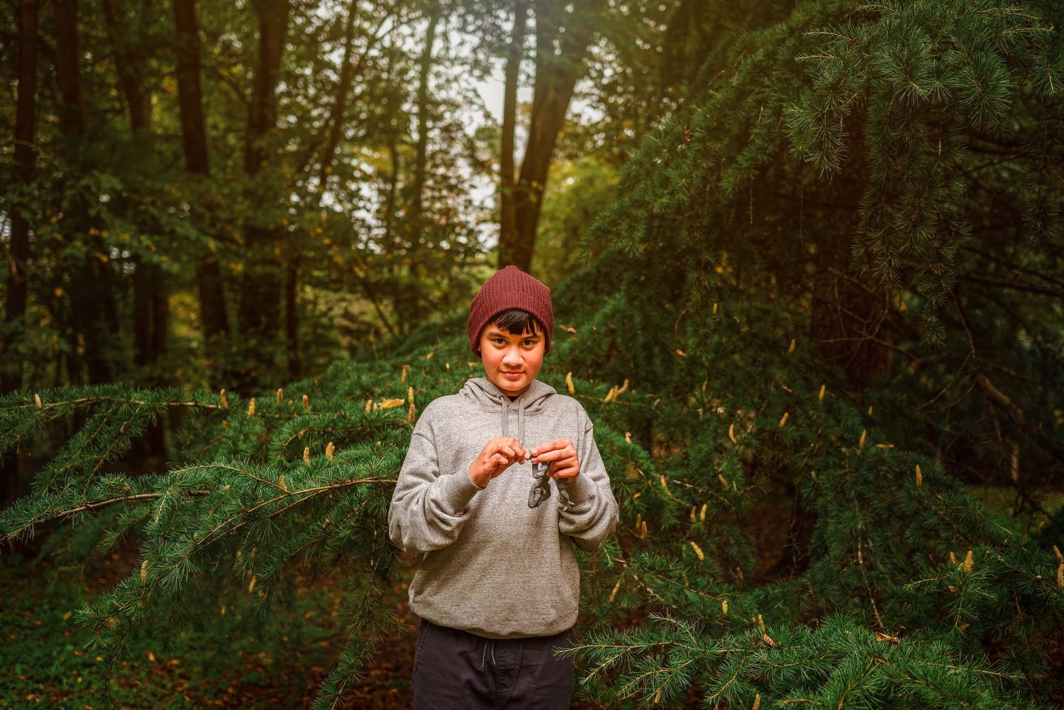 Boy with autism sensory regulating