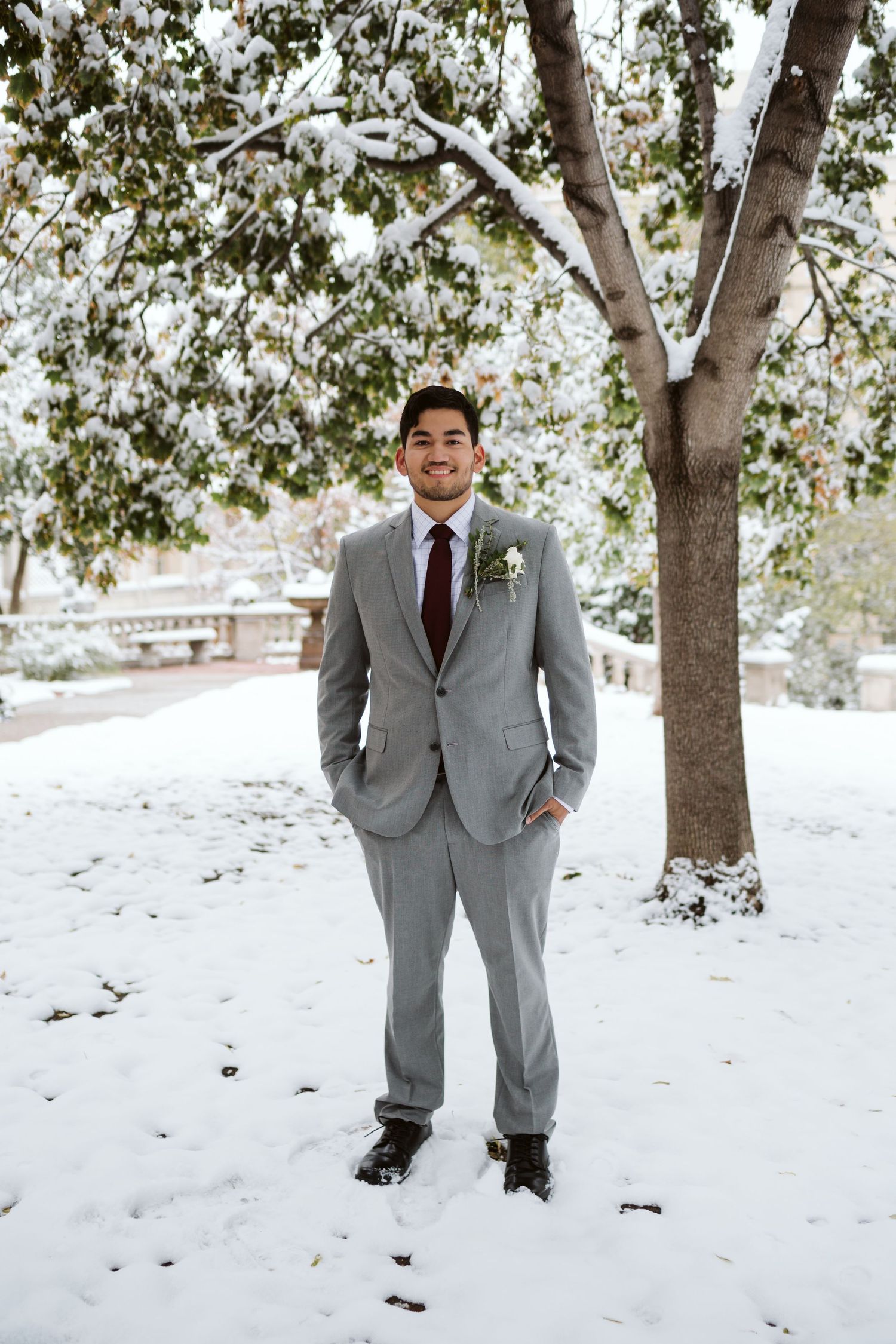 Denver wedding photography inspiration, groom winter portraits, best Colorado venues, winter wedding
