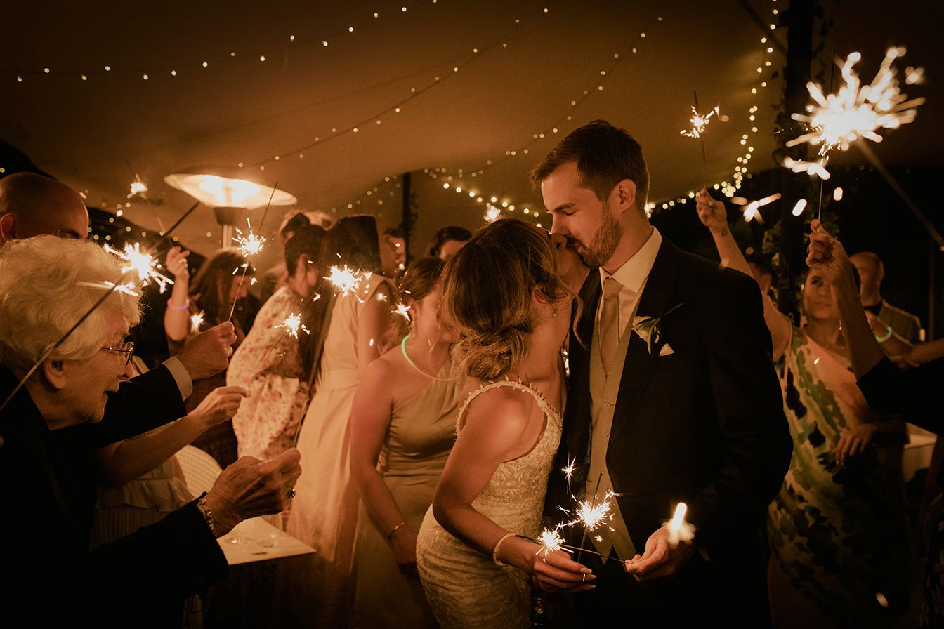 Best sparkler wedding photography at the Bingham Riverhouse, London