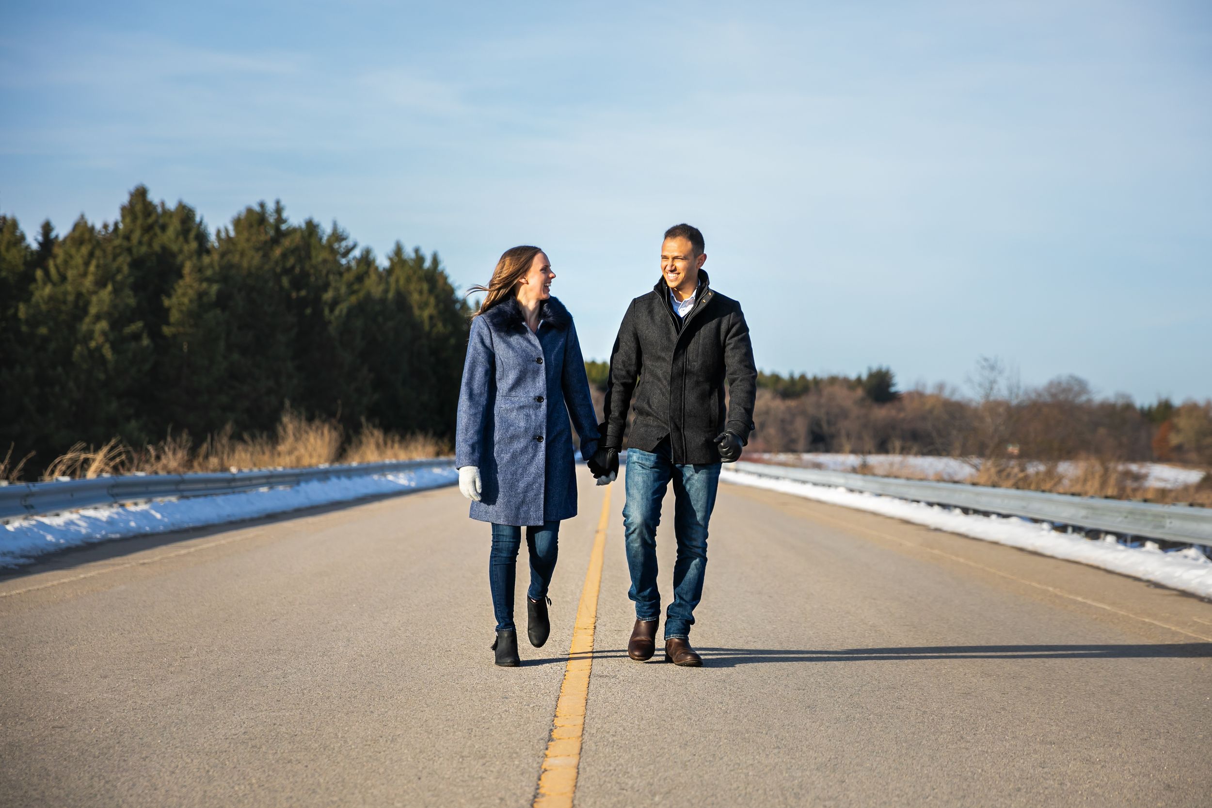 Winter Engagement Photos at Fanshawe Conservation Area London