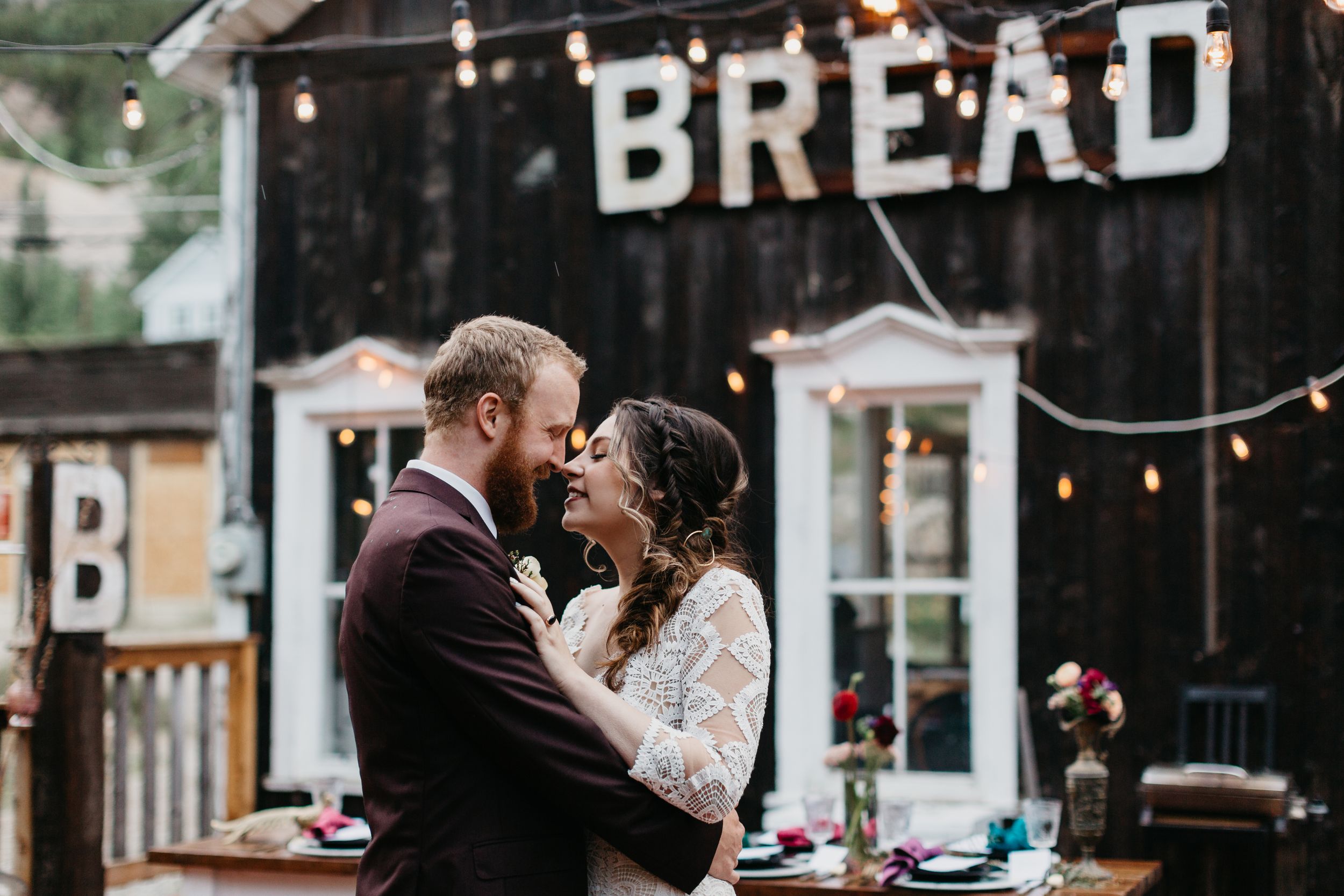 Boho Wedding Bride and Groom Colorado