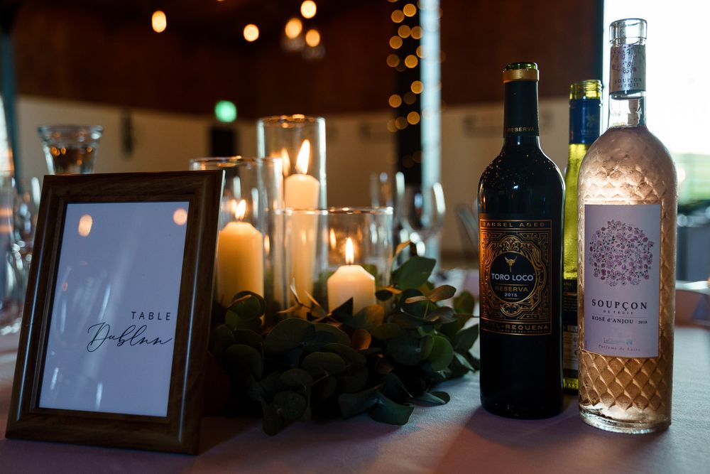 candles and fairy lights at an autumn Upton Barn and Walled Garden wedding Devon