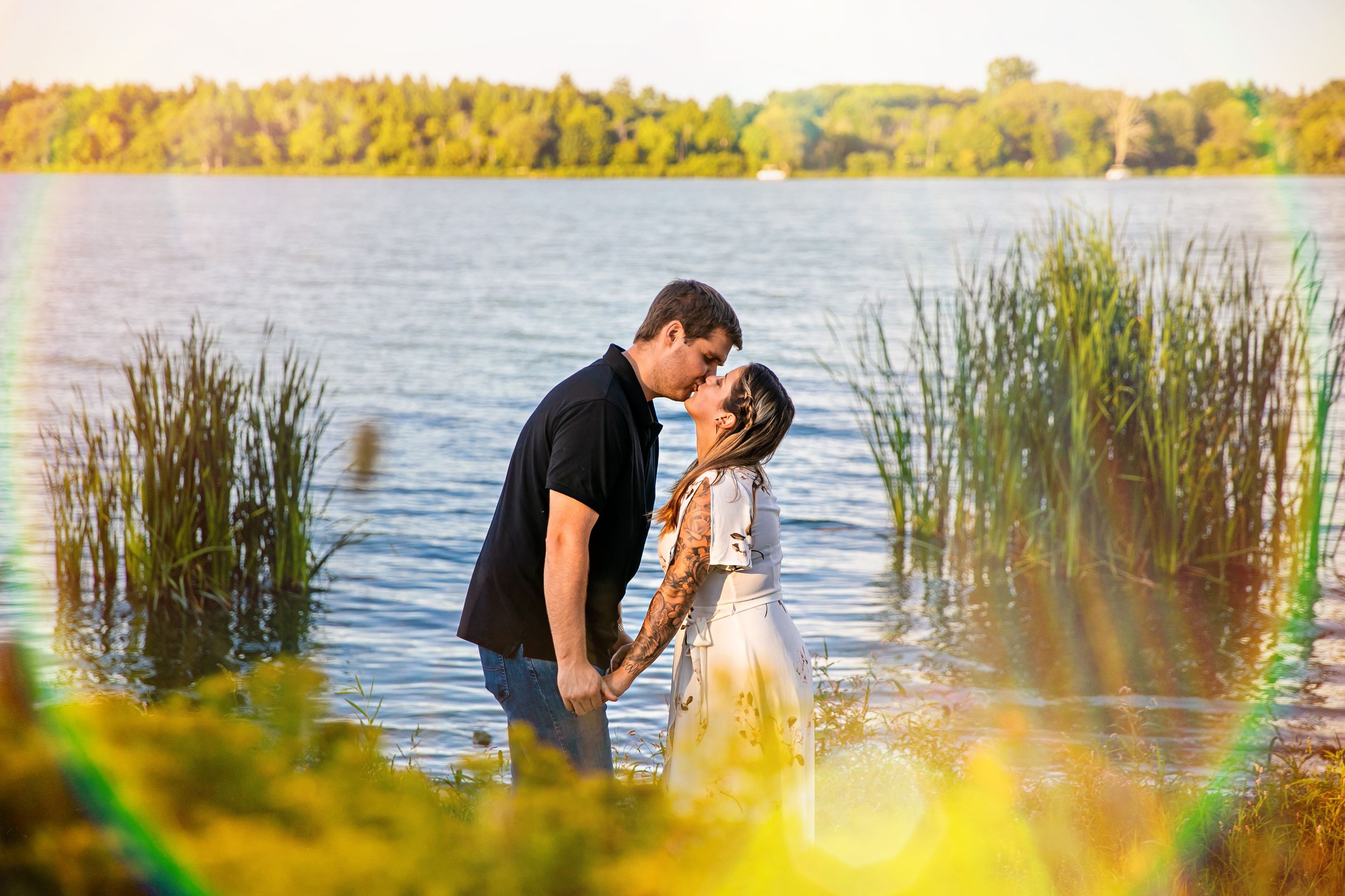 Cute and quirky engagement photos at Fanshawe Conservation Area London Ontario by wedding photographer Shawn Van Daele