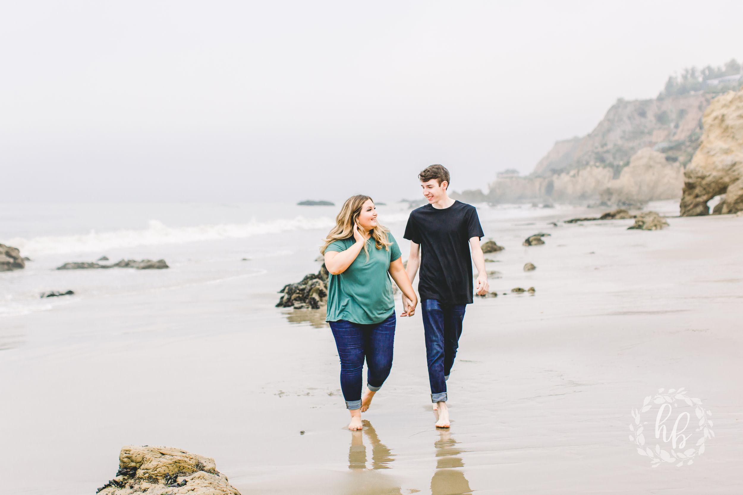 Malibu beach engagement photos
