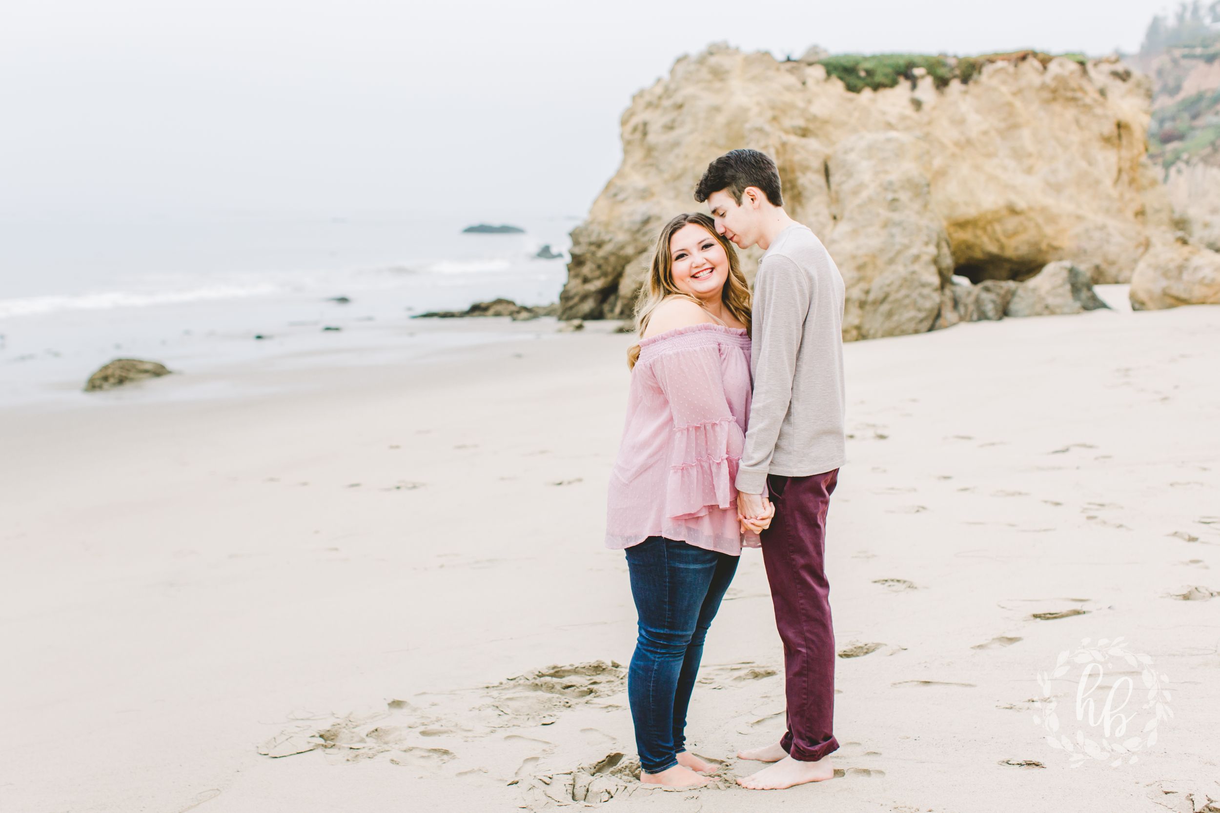 Malibu beach engagement photos