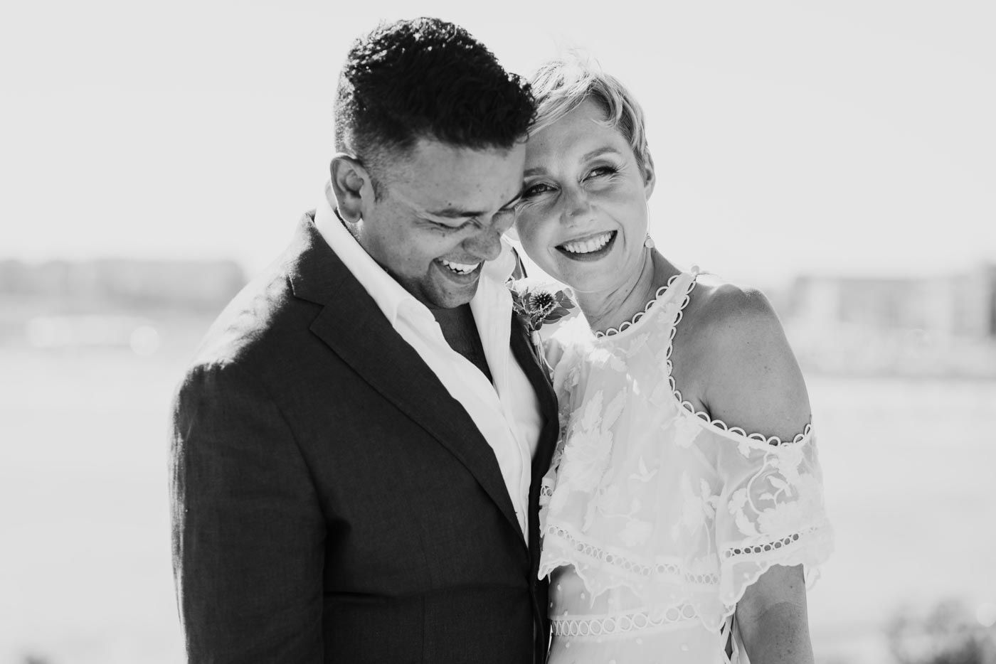 Bride and Groom smiling
