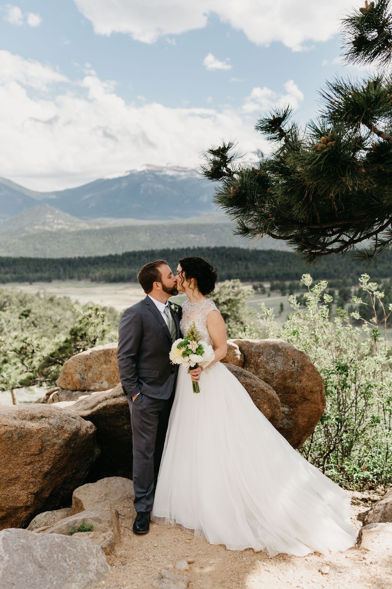 couple portraits, forest, rmnp, ymca, ceremony, photography, colorado, estes park, forest wedding, classy, timeless