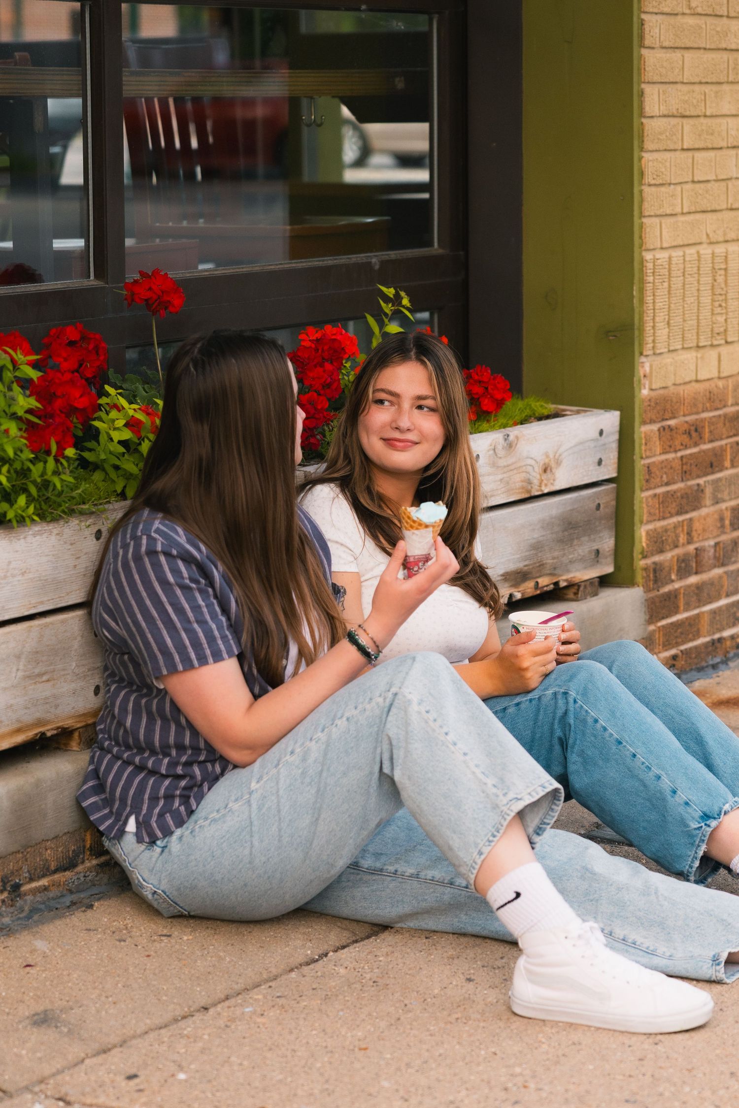 madison wi couples engagement photographer professional photos monroe street colectivo chocolate shoppe ice cream date night lgbtq verona