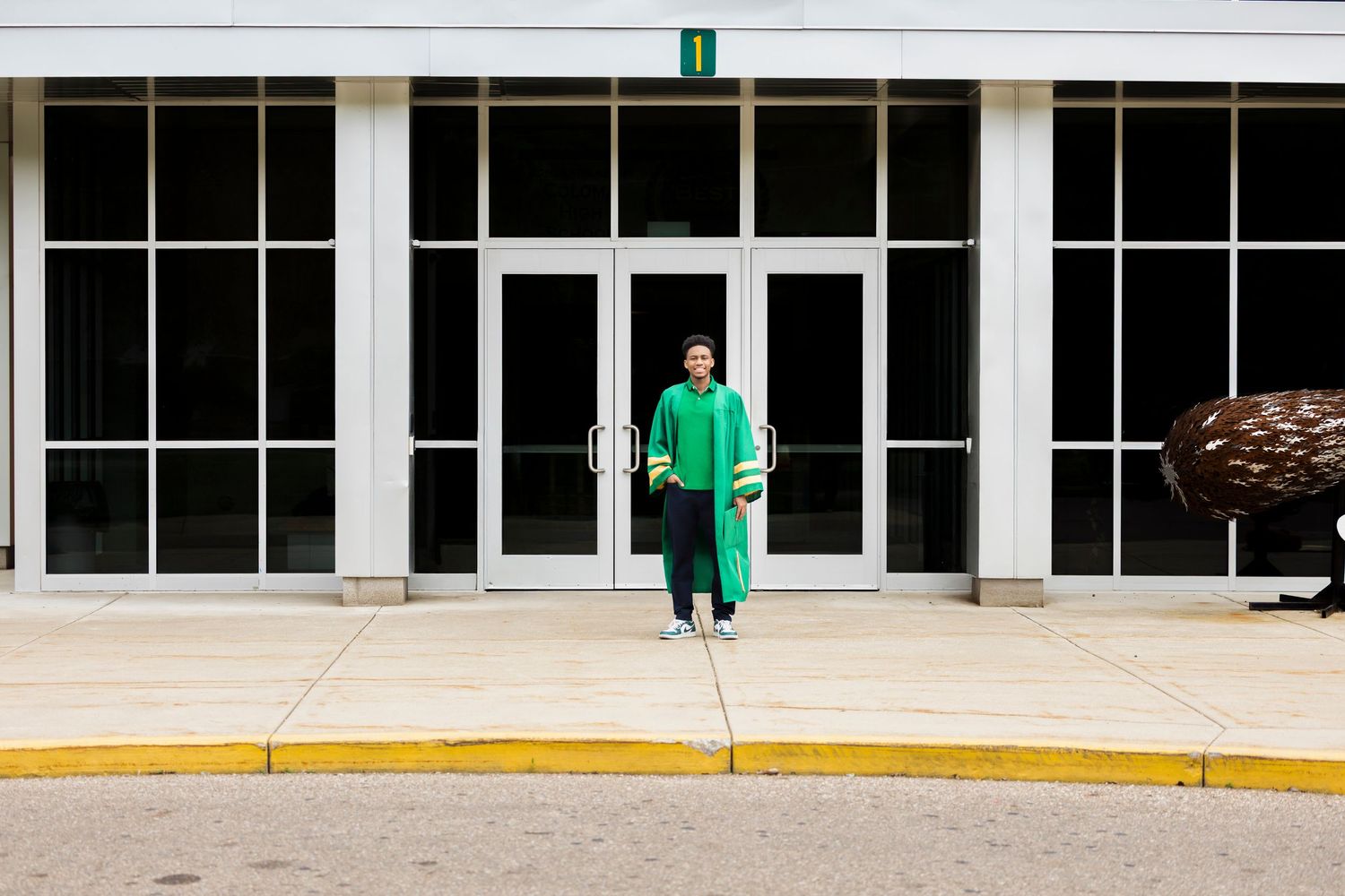 Cap and gown portraits for Class of 2025 near Benton Harbor and Coloma Michigan