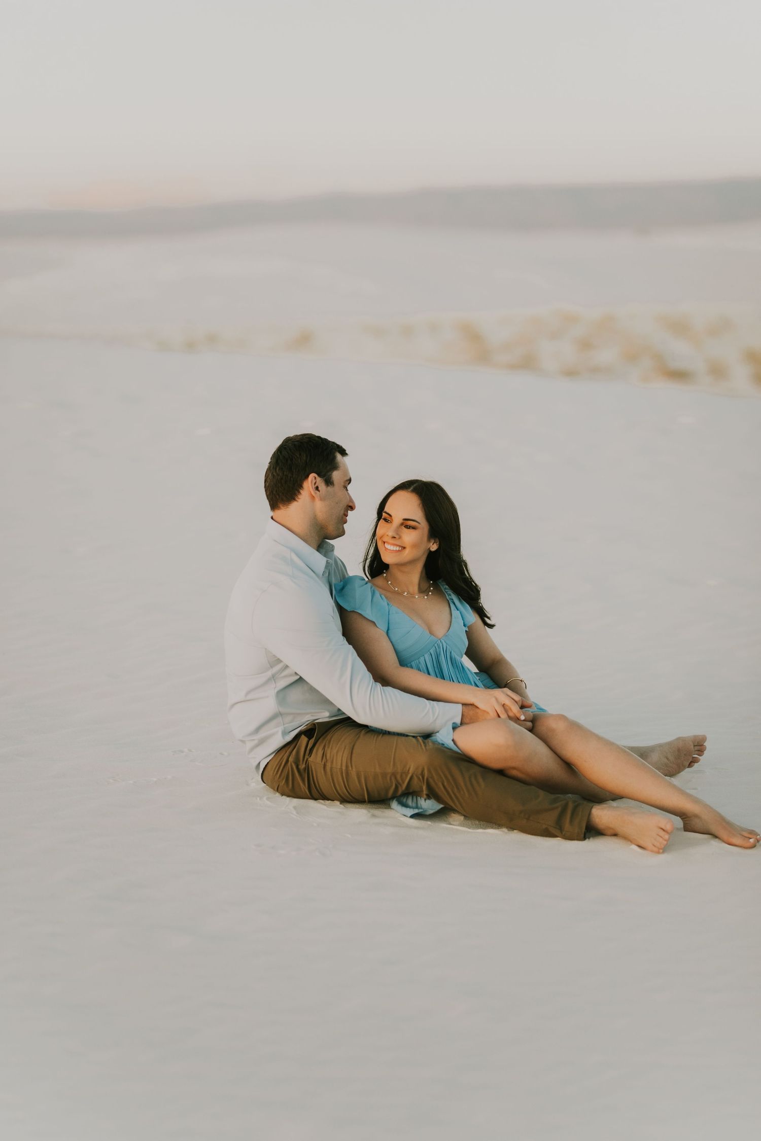 dreamy couples session at white sands park in new mexico