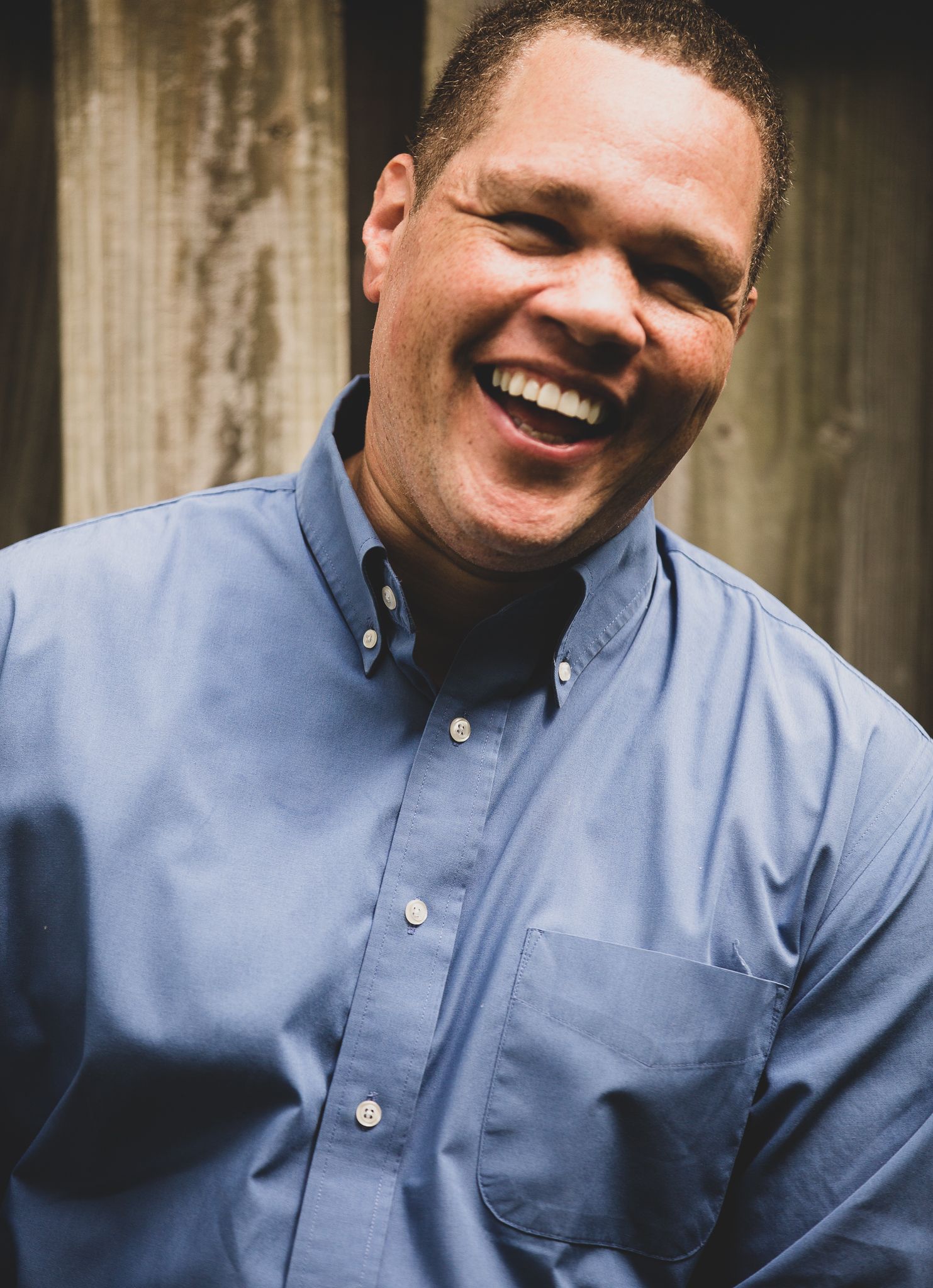 head shot photo of man laughing; head shot photographer; terra howard photography; near Stafford Virginia