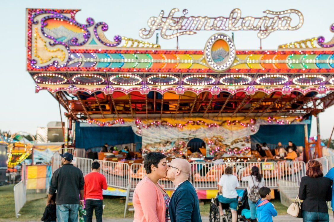 engagement session at the coastal empire fair in savannah, ga