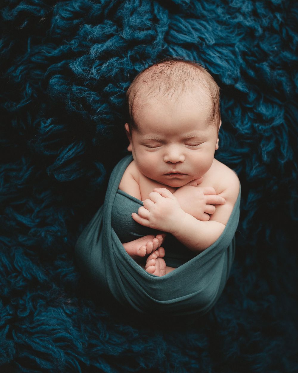 Professional newborn photo - blue
