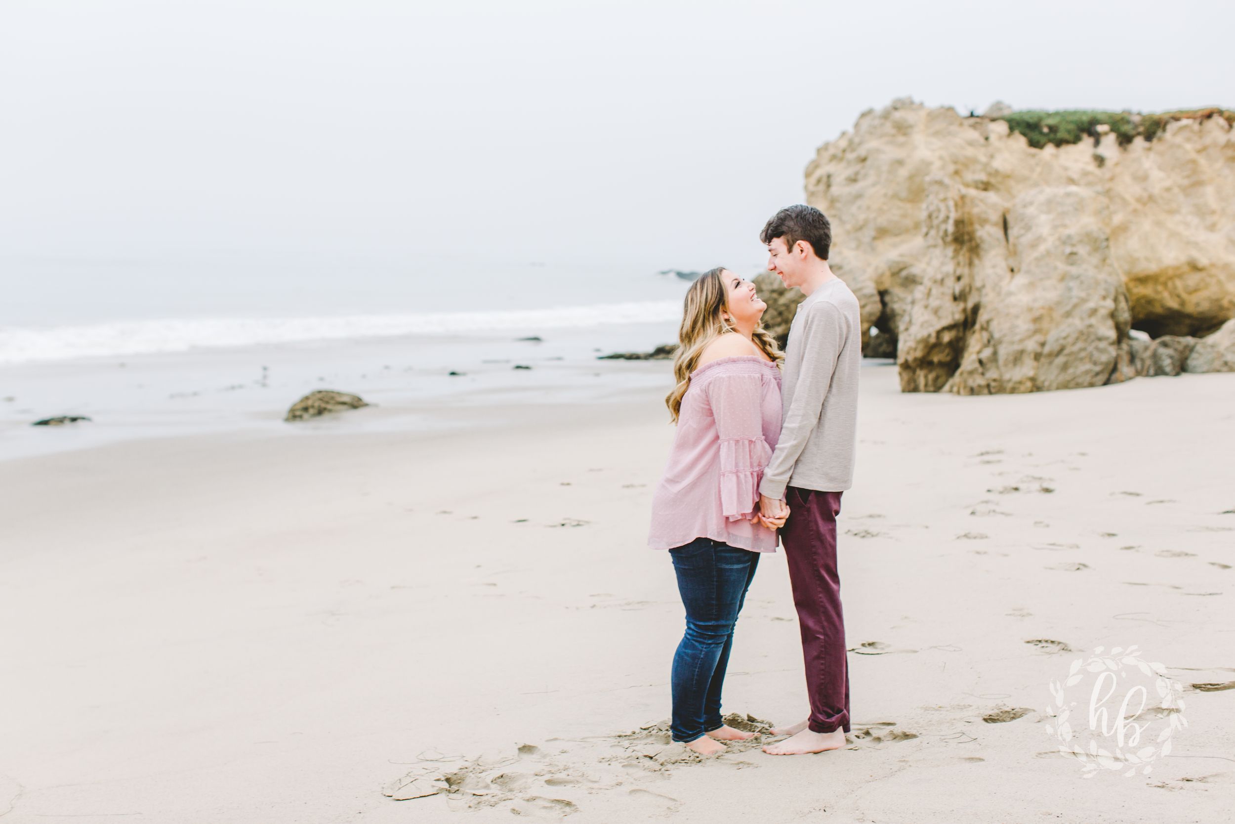 Malibu beach engagement photos