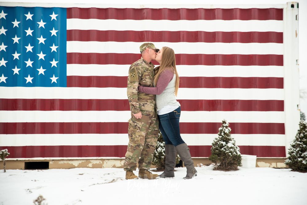 Couple at theri Military Homecoming on Fort Carson