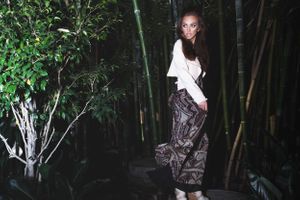 Model Crystal Van Commenee National A-List Magazine Editorial Los Angeles California Rockabilly Jungle Long Dress