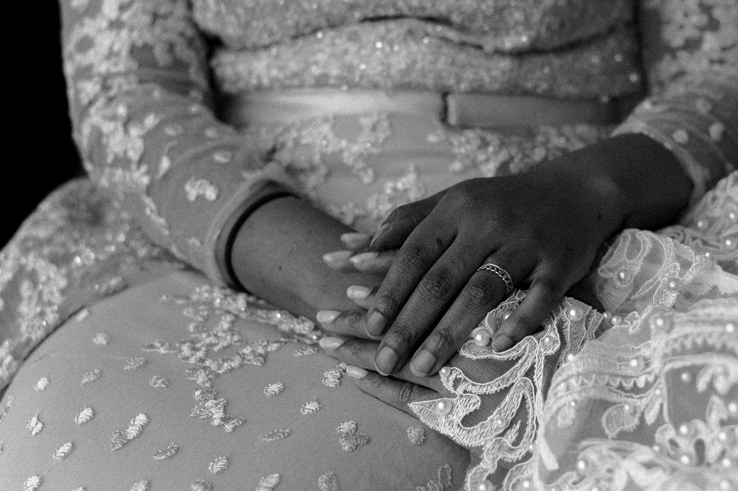 Bride and groom intimate wedding at l'ambroisie espace canal in montreal, quebec, canada.