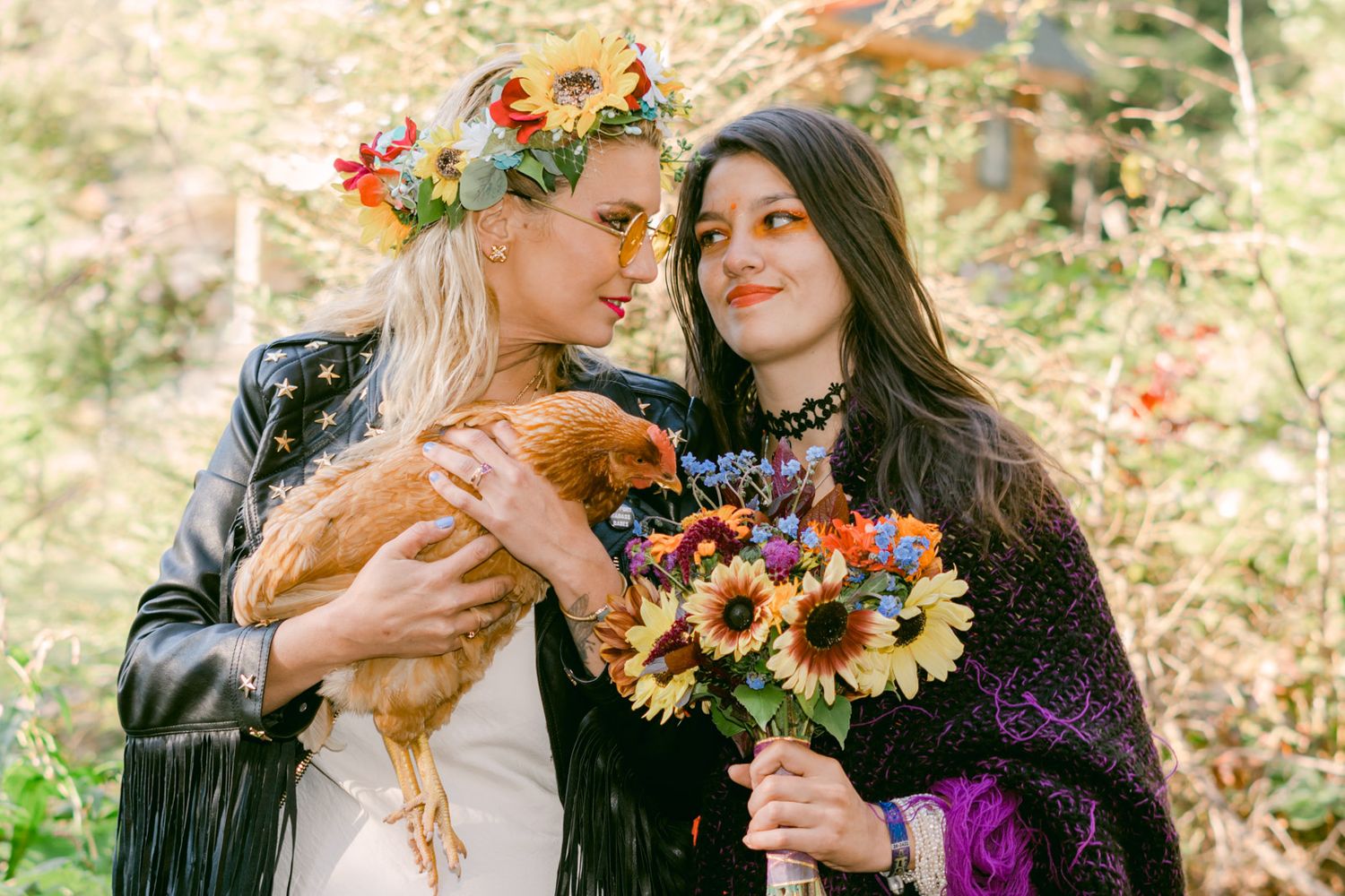 Bride and friend at Vermont Countryside wedding