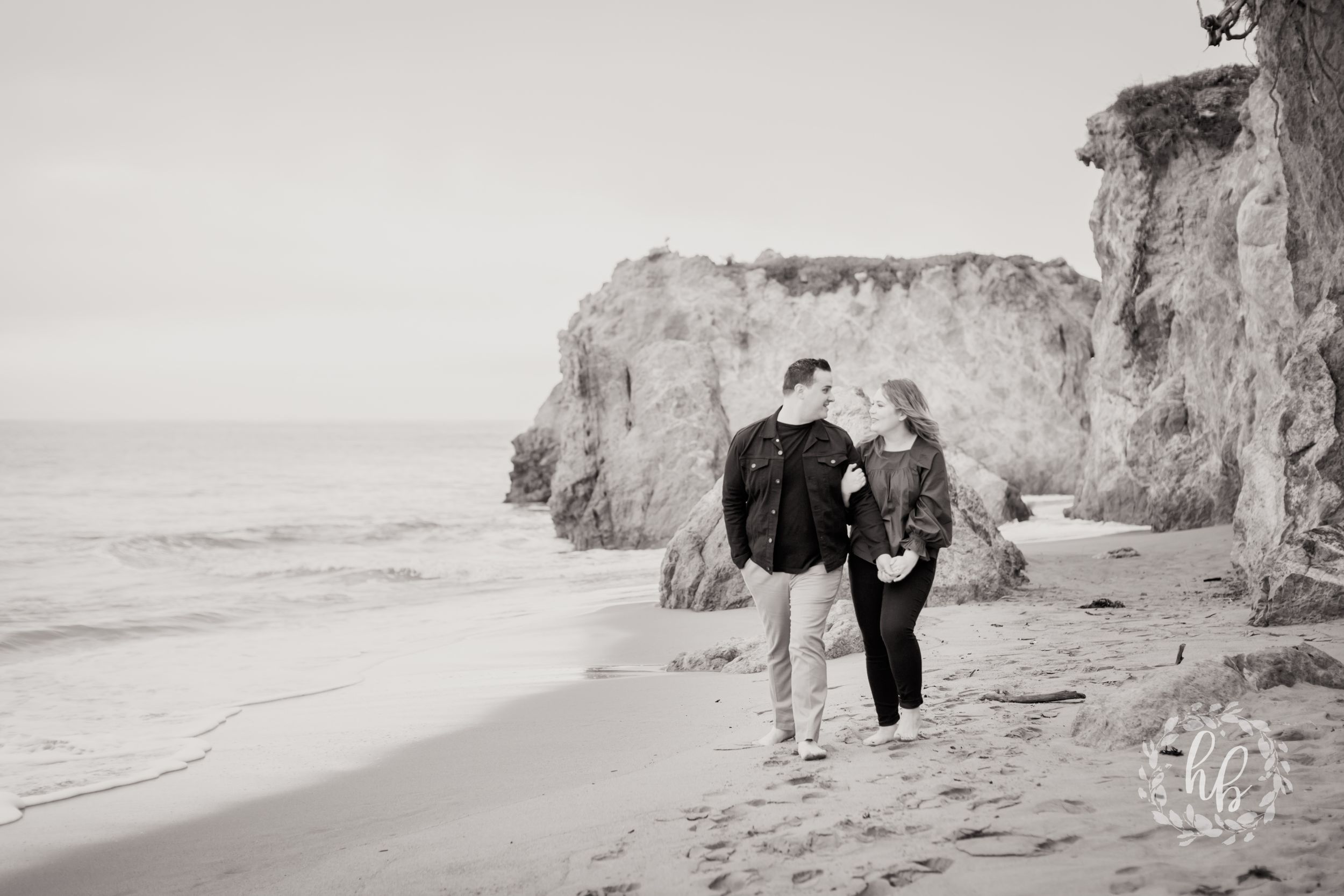 Malibu beach engagement photos