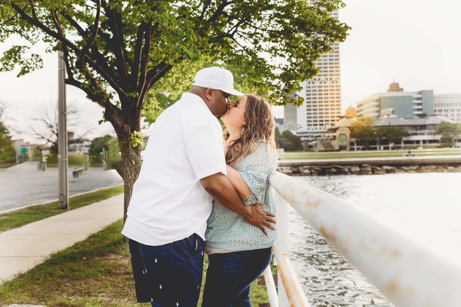 Engagement pictures Milwaukee, WI Historic third ward
