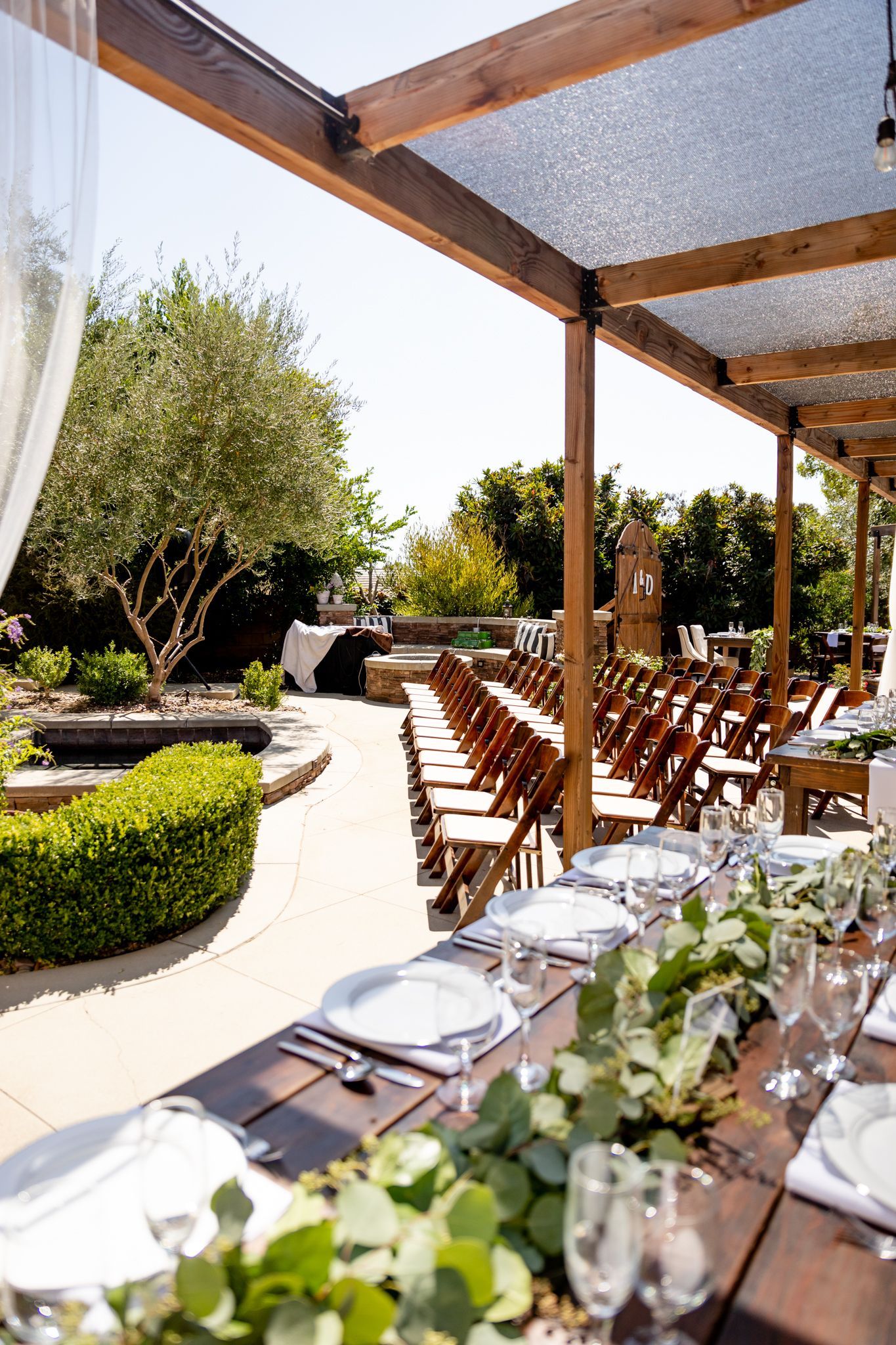 wedding venue seating wooden