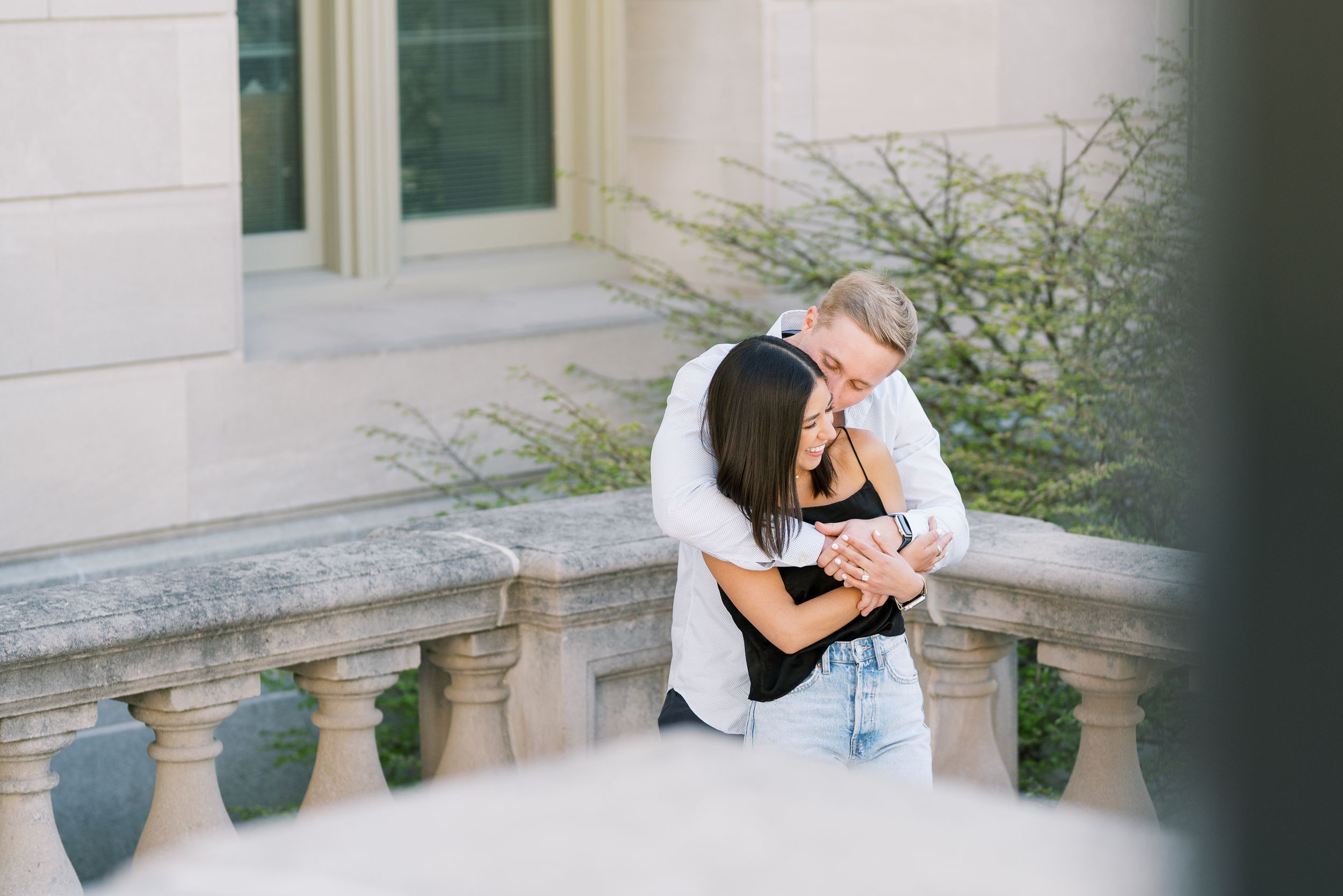 Iowa City, Iowa engagement session in downtown Iowa City at the pentacrest