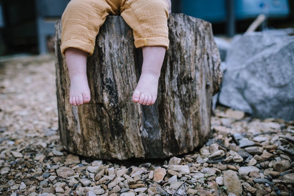 Toddler on a log Ashland City Tennessee
