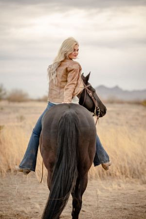 Horse and Rider western riding cowgirl styled portraits Equine Photography blonde Equestrian